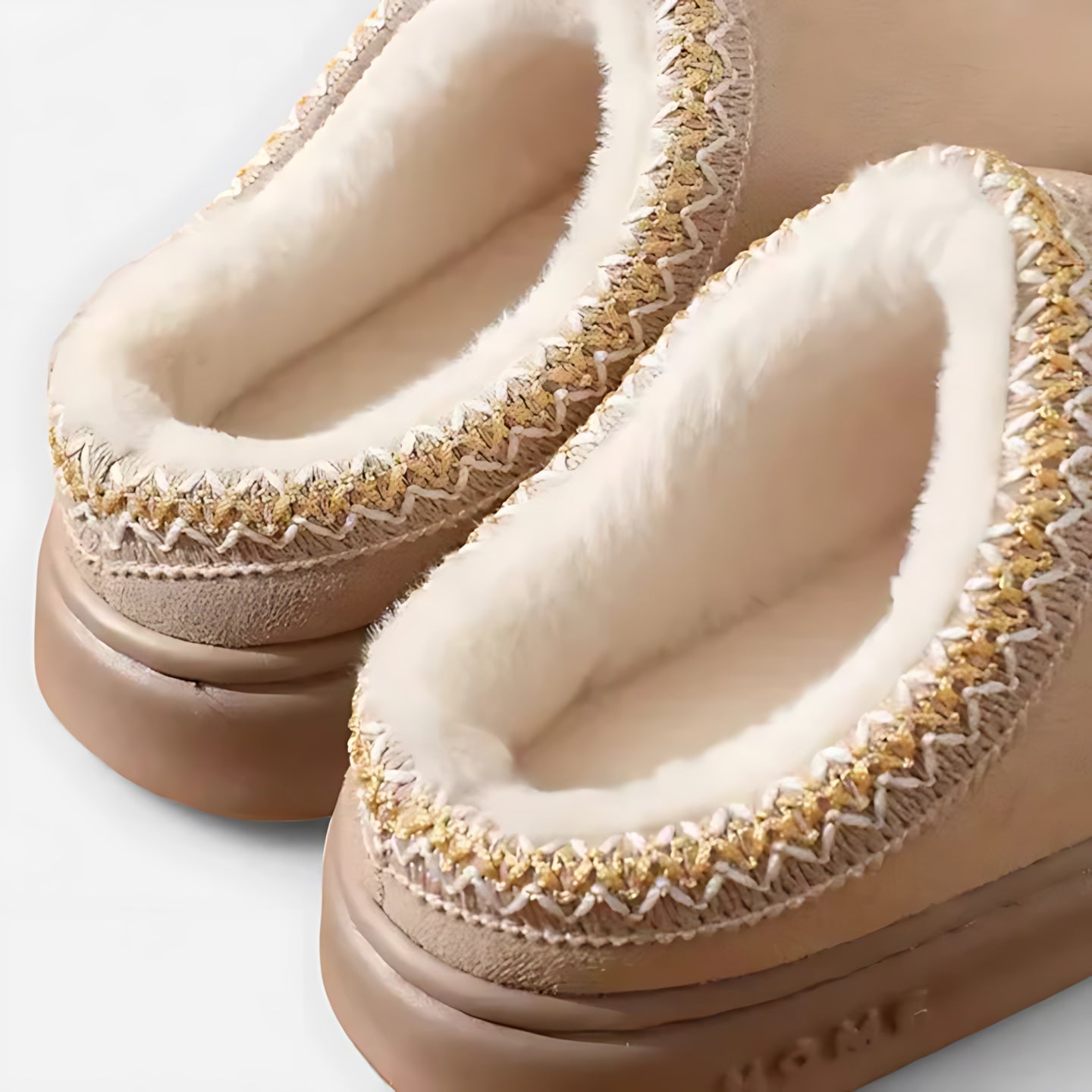 Bethany – Faux Fur Lined Suede Bootie Slippers