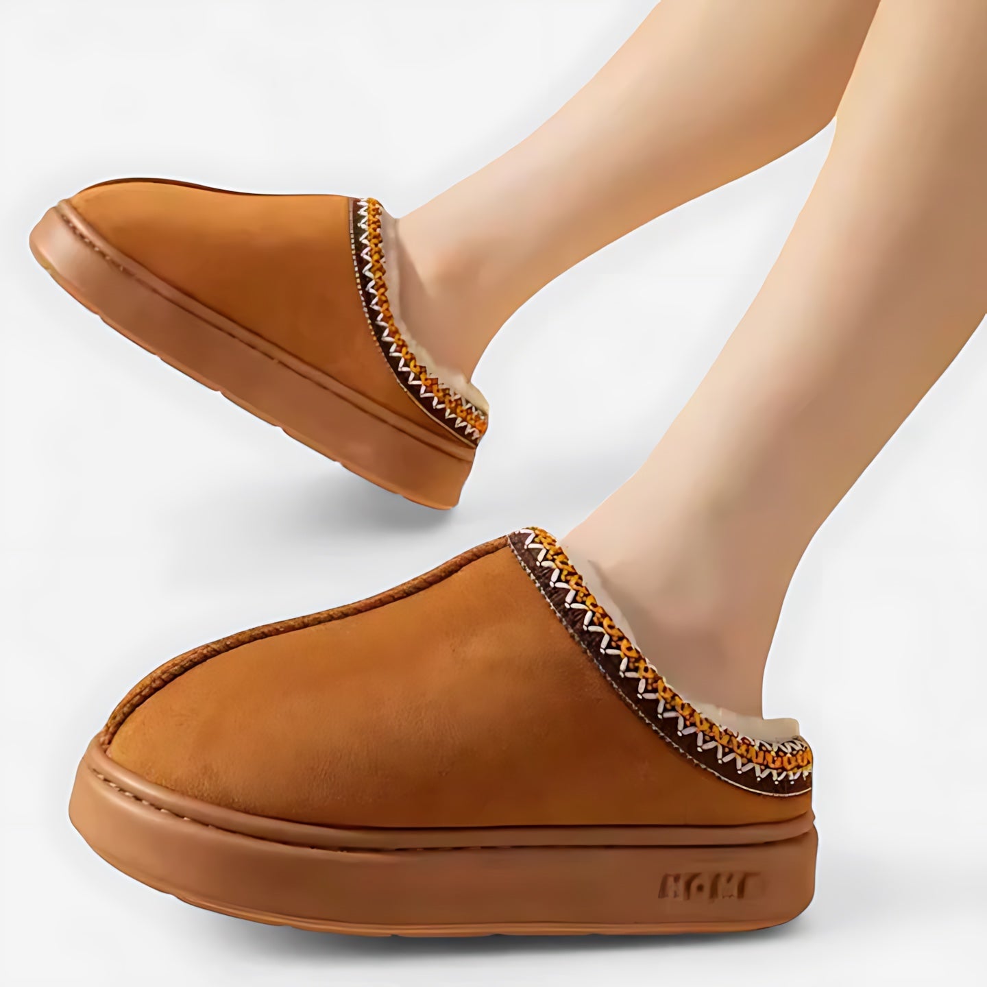 Bethany – Faux Fur Lined Suede Bootie Slippers