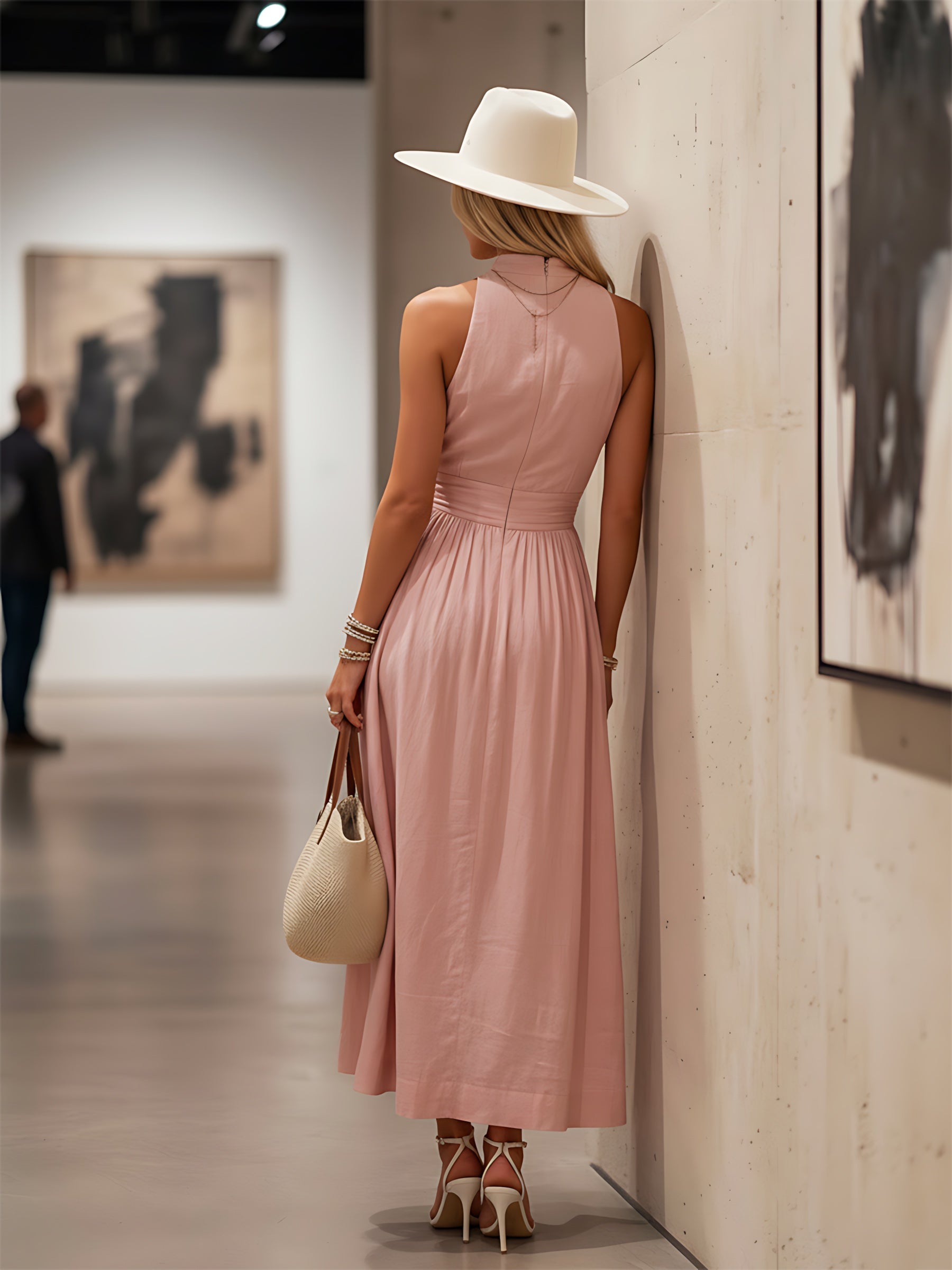 Bethany – Halter Neck Flowy Summer Maxi Dress
