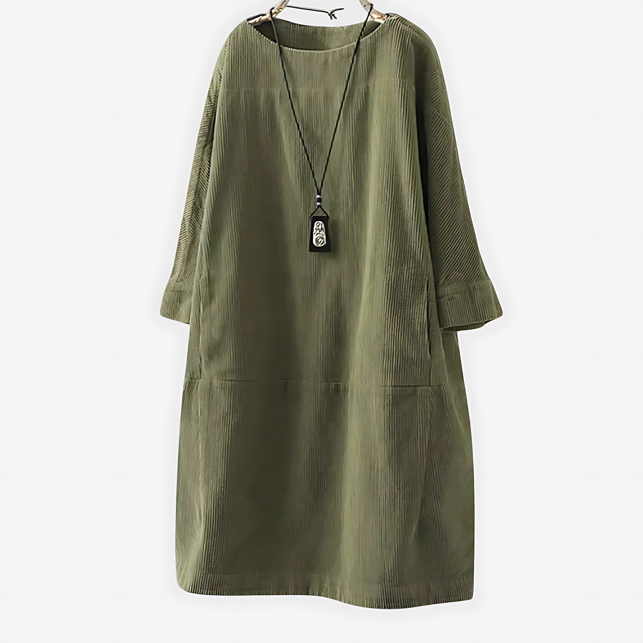 Bethany – Oversized Long Sleeve Shift Midi Dress