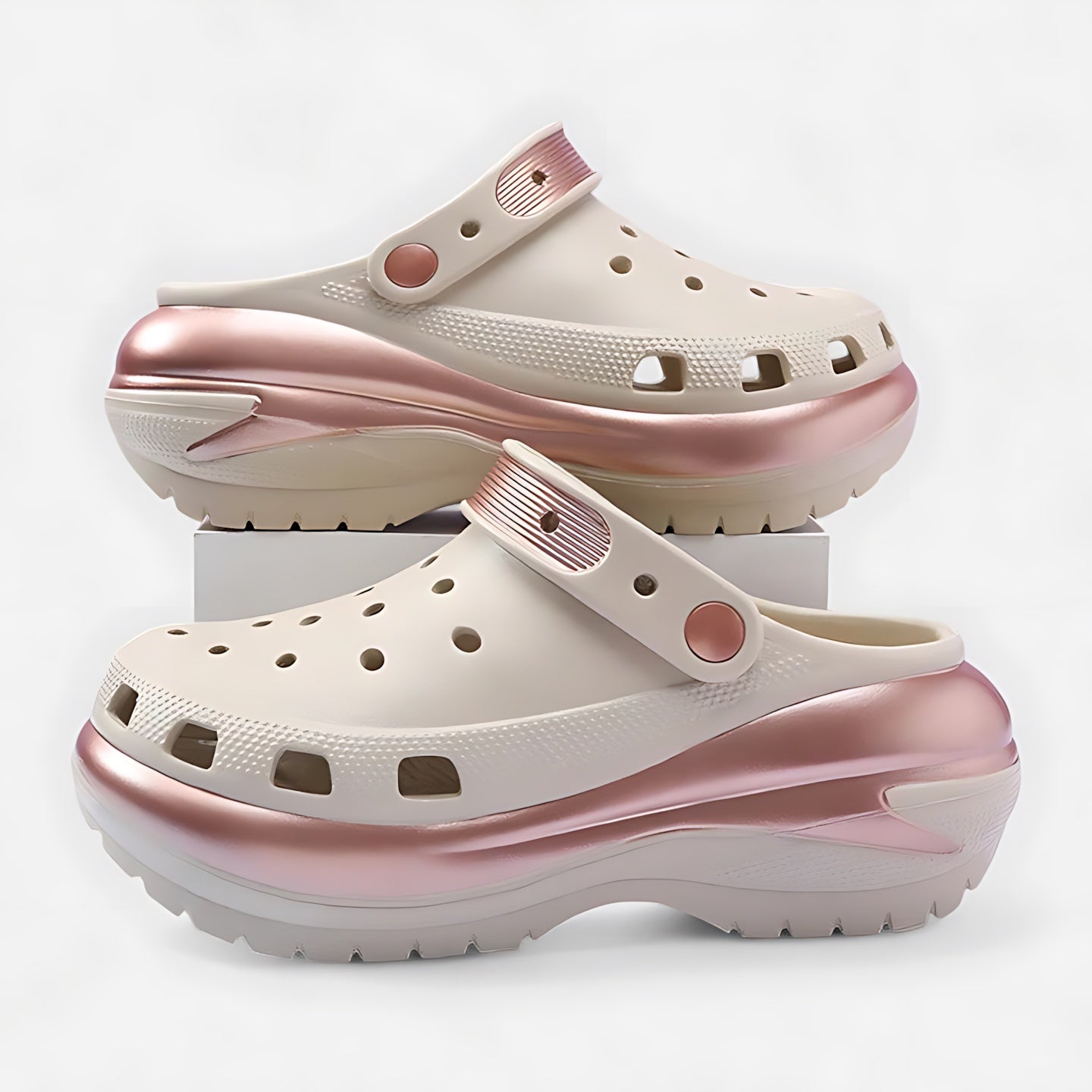 Bethany – Studded Perforated Slingback Clogs