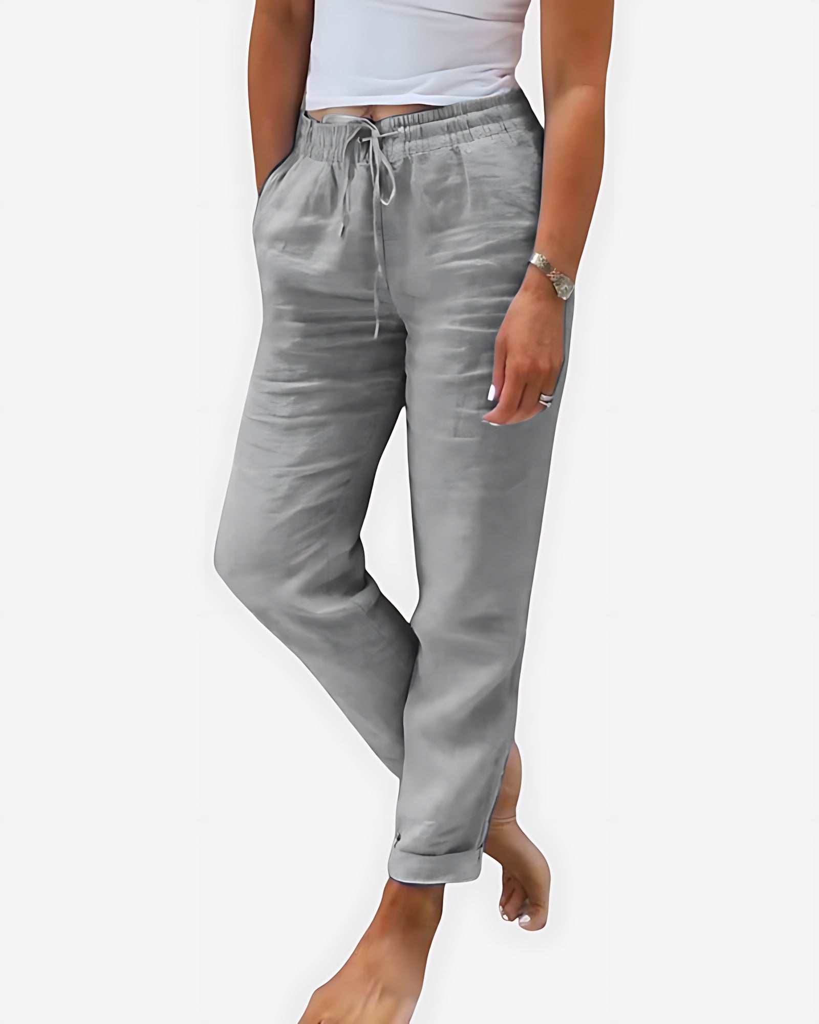 Bianca – Pleated Cropped Tapered Pants