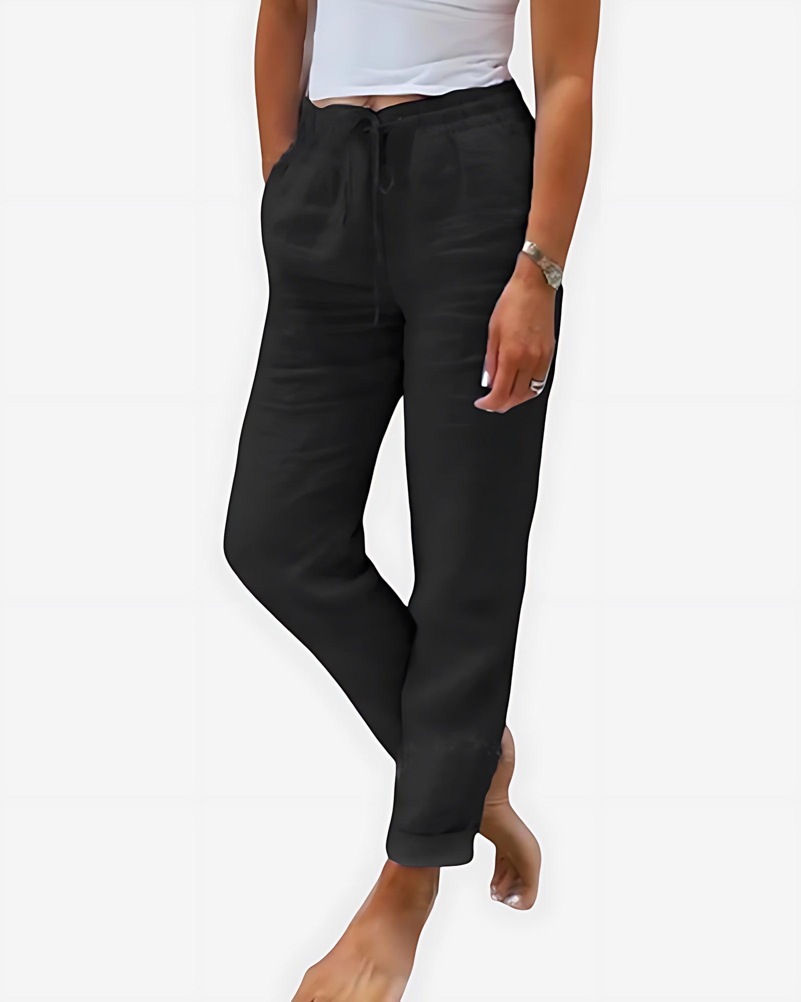 Bianca – Pleated Cropped Tapered Pants