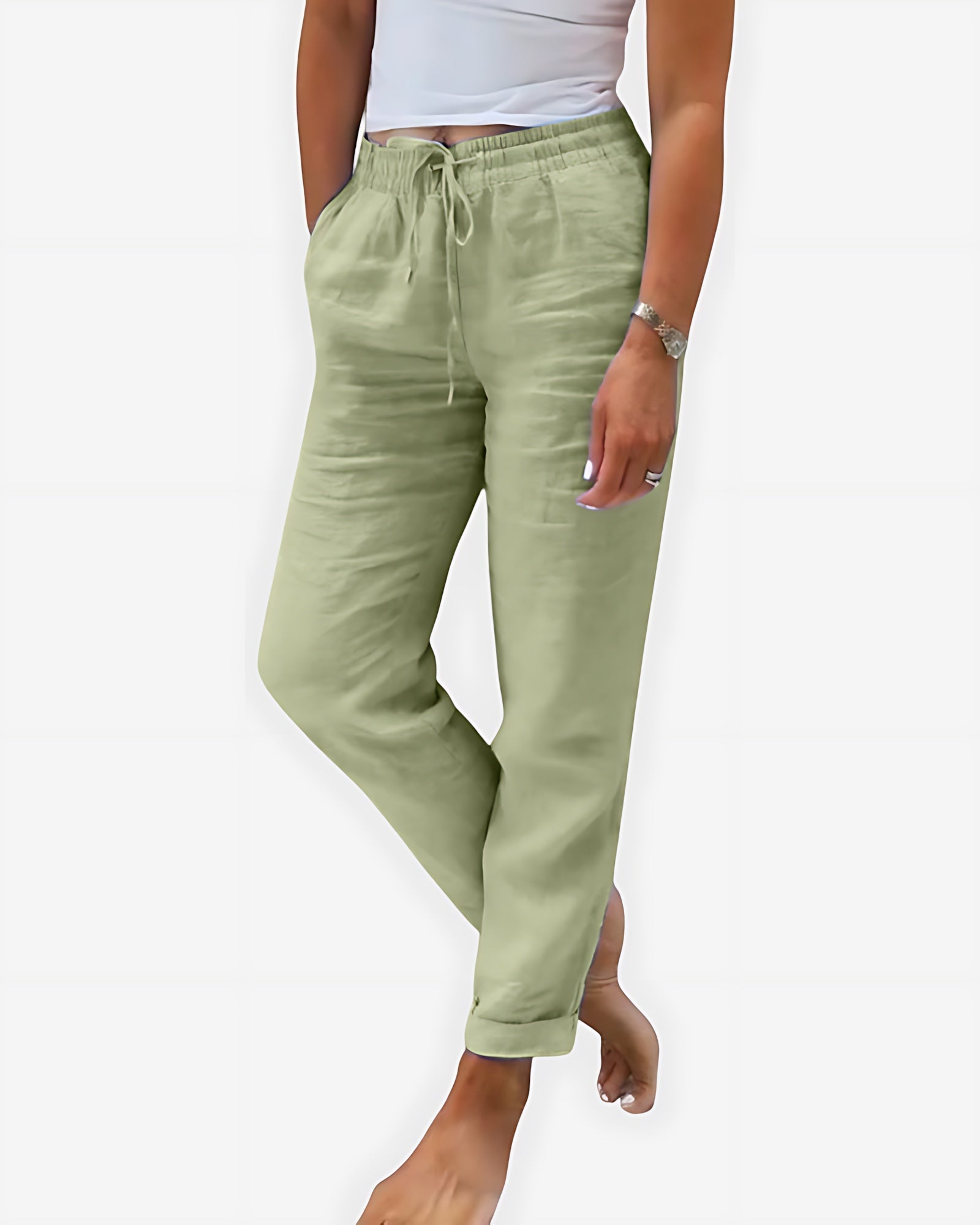 Bianca – Pleated Cropped Tapered Pants