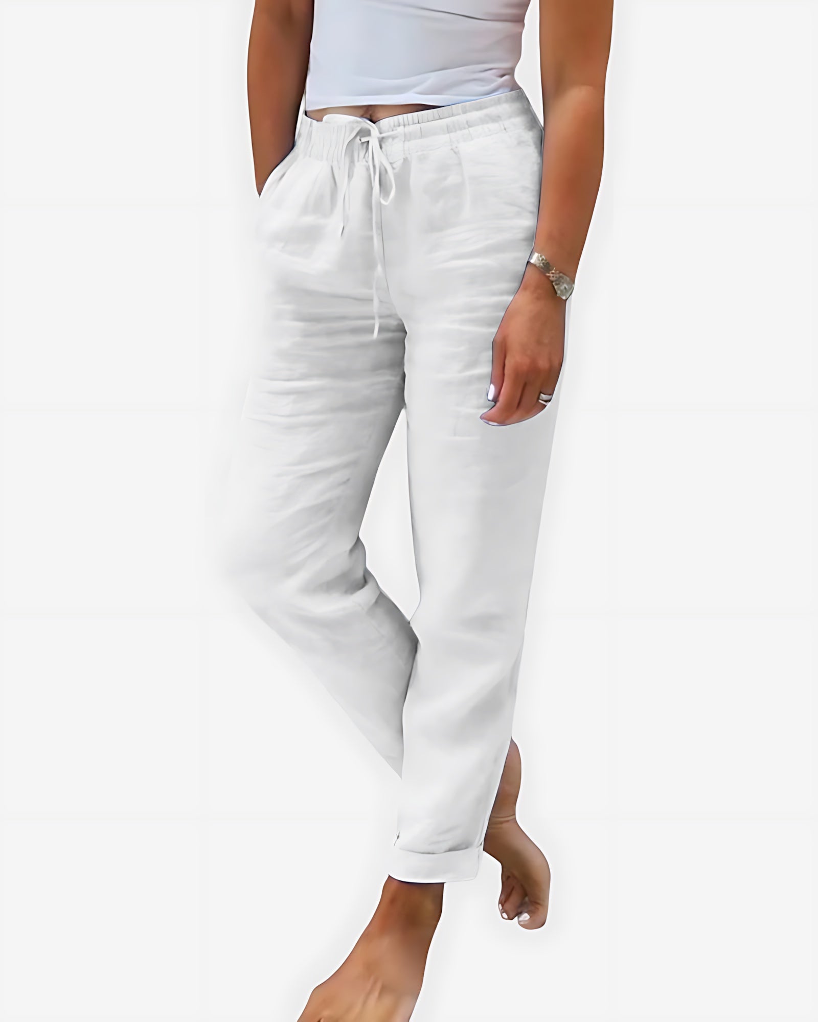 Bianca – Pleated Cropped Tapered Pants