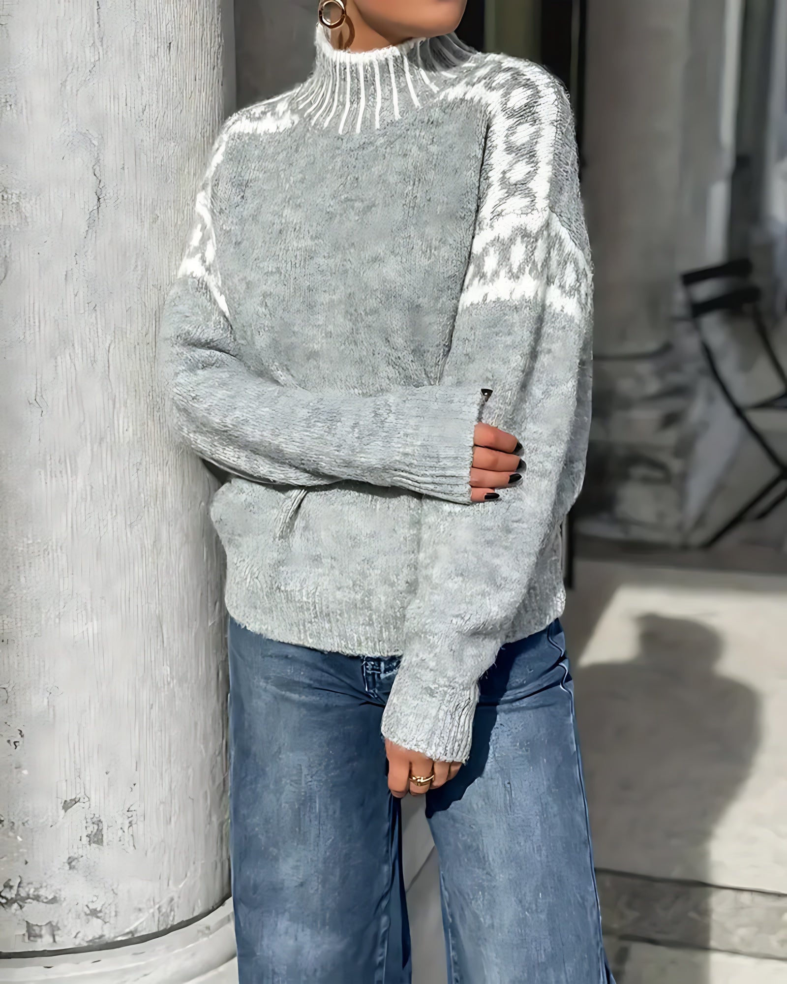 Blakely – Fair Isle Turtleneck Knit Sweater