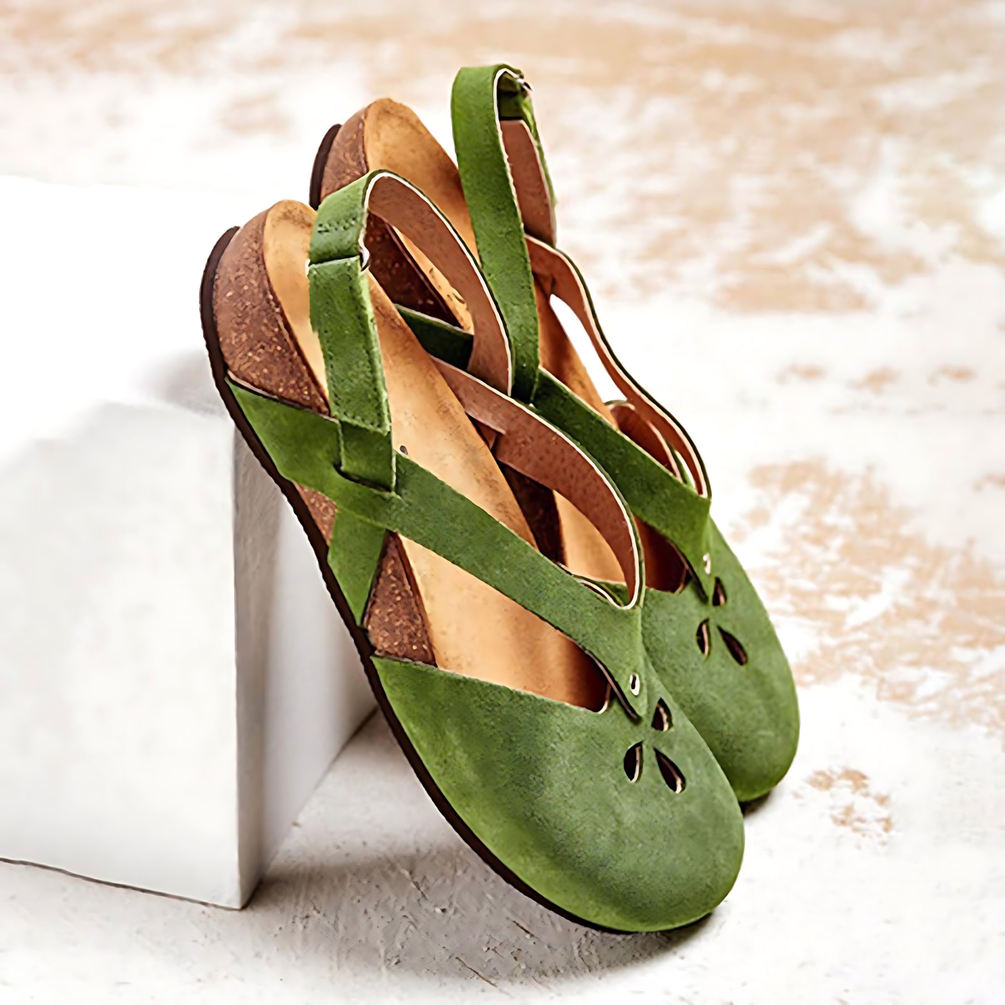 Brianna – Cutout Criss Cross Slingback Sandals