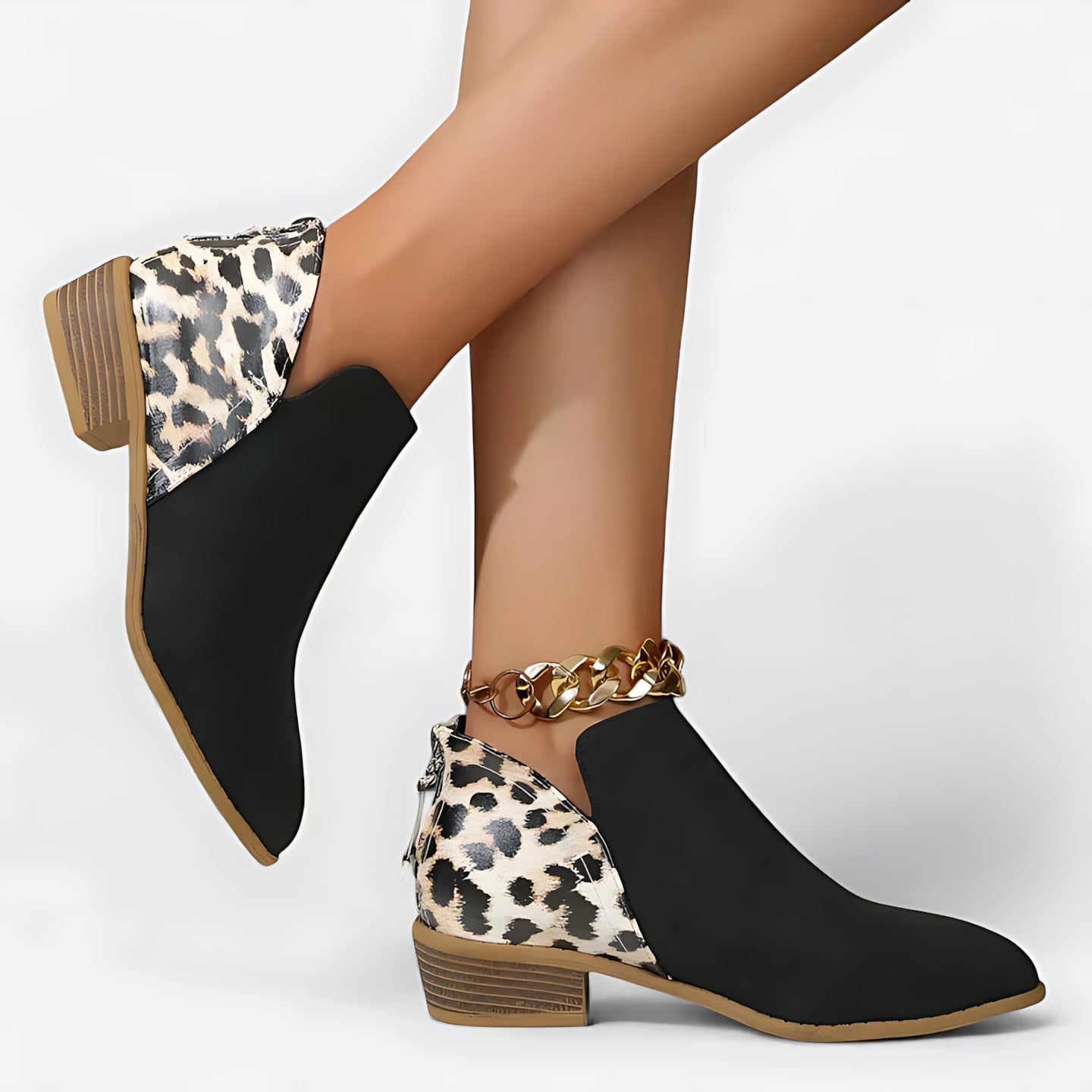 Brianna – Leopard Print Chelsea Ankle Boots