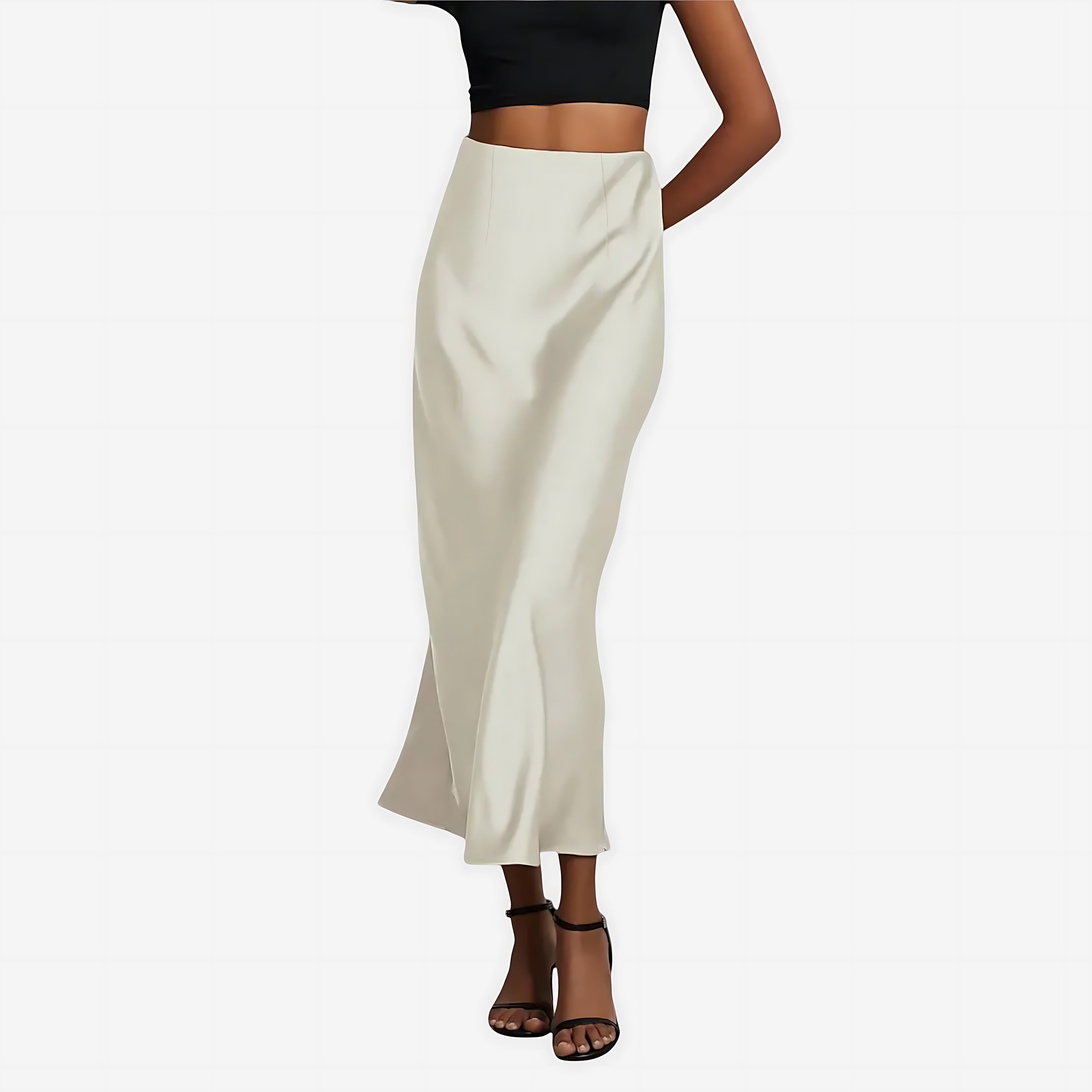 Brianna – Satin Slip Midi Skirt