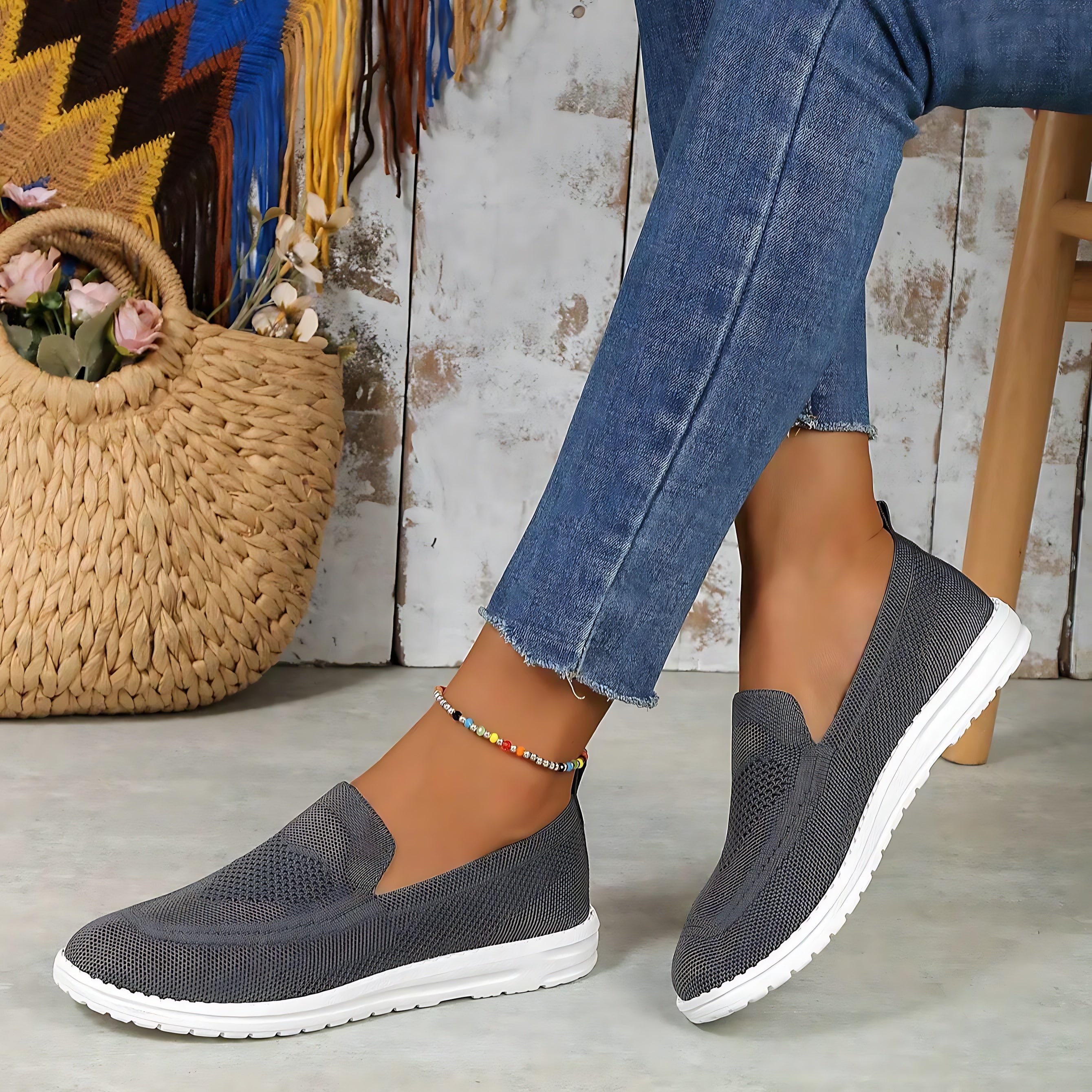 Brielle – Knit Slip On Walking Sneakers