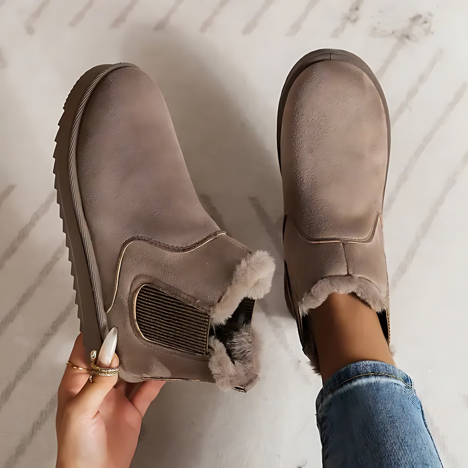 Brielle – Suede Platform Chelsea Boots