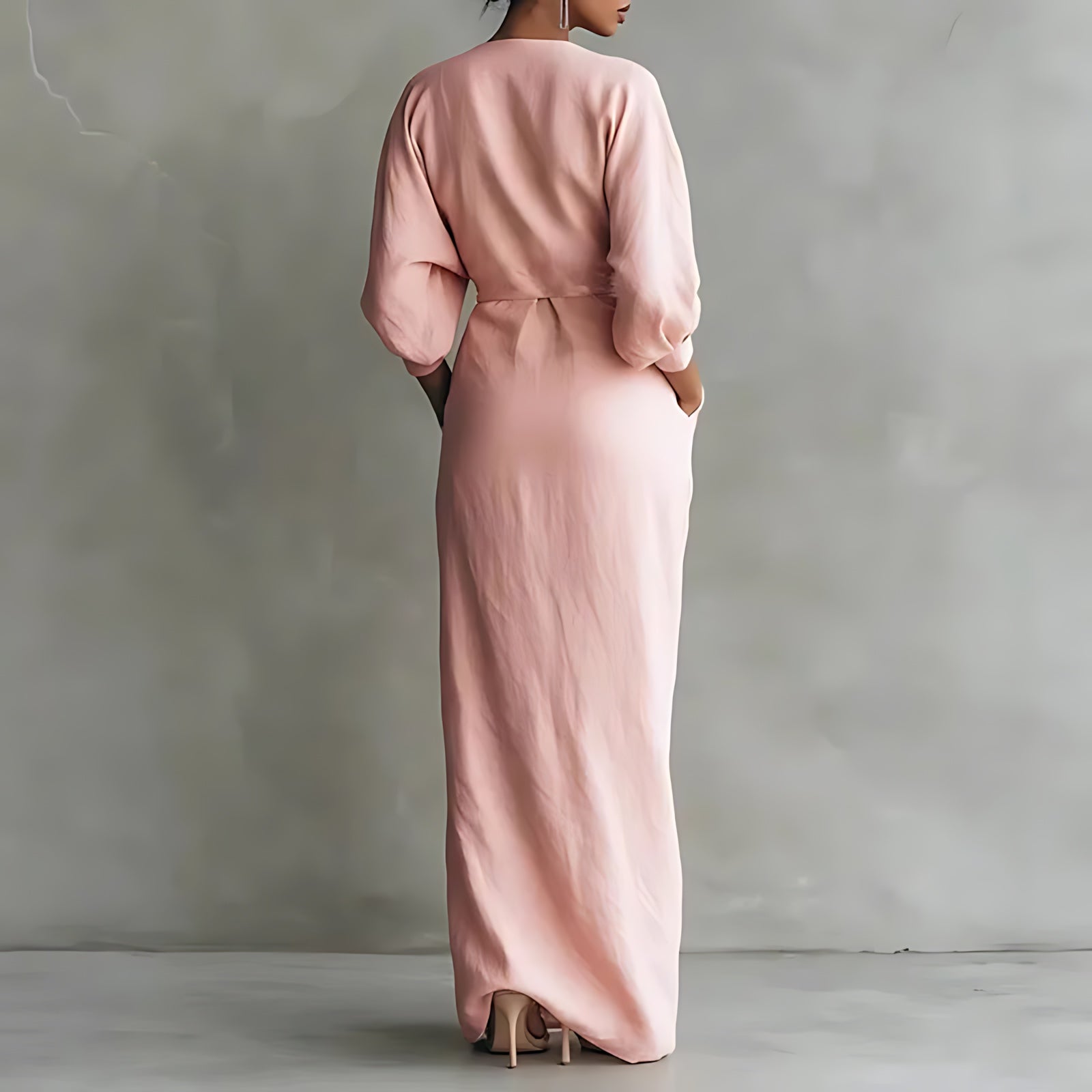Brooke – V Neck Wrap Long Sleeve Maxi Dress