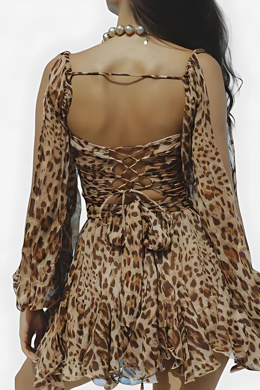 Brooklyn – Chiffon Wrap Split Sleeve Party Mini Dress