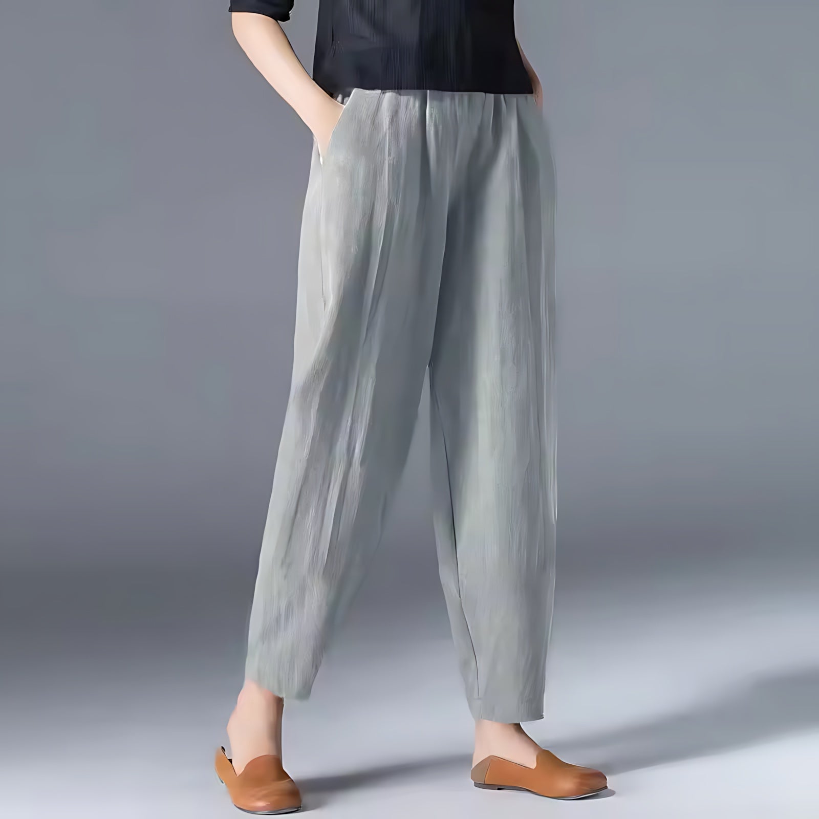 Brooklyn – Cropped Barrel Leg Pants