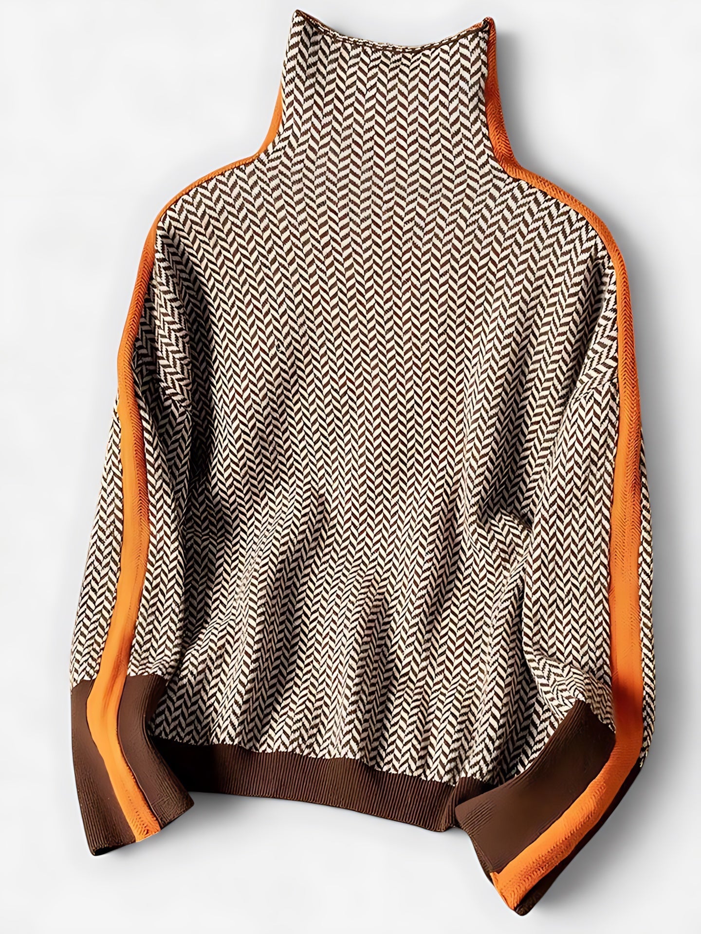 Brooklyn – Marled Contrast Stripe Knit Sweater
