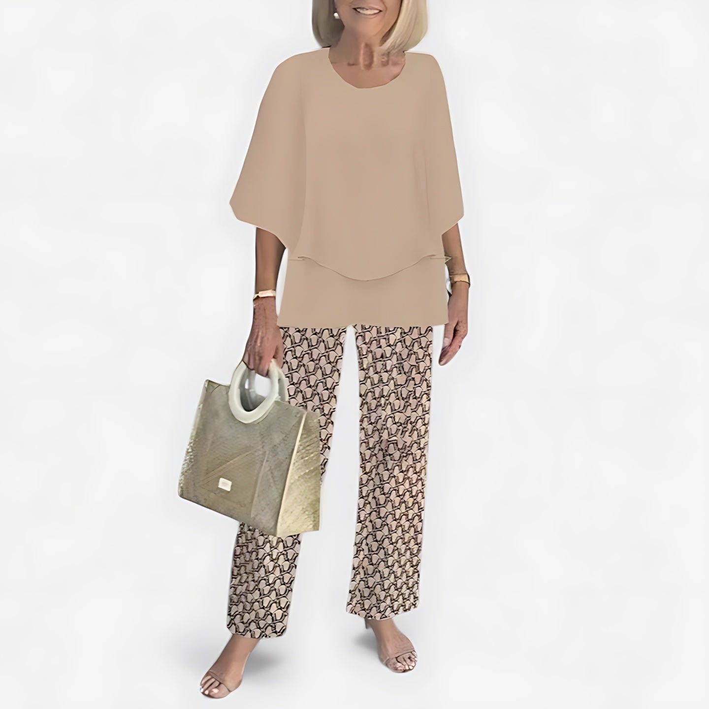 Brooklyn – Short Sleeve Top and Floral Print Wide Leg Pants Set