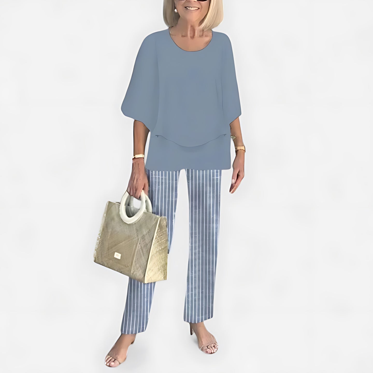 Brooklyn – Short Sleeve Top and Floral Print Wide Leg Pants Set