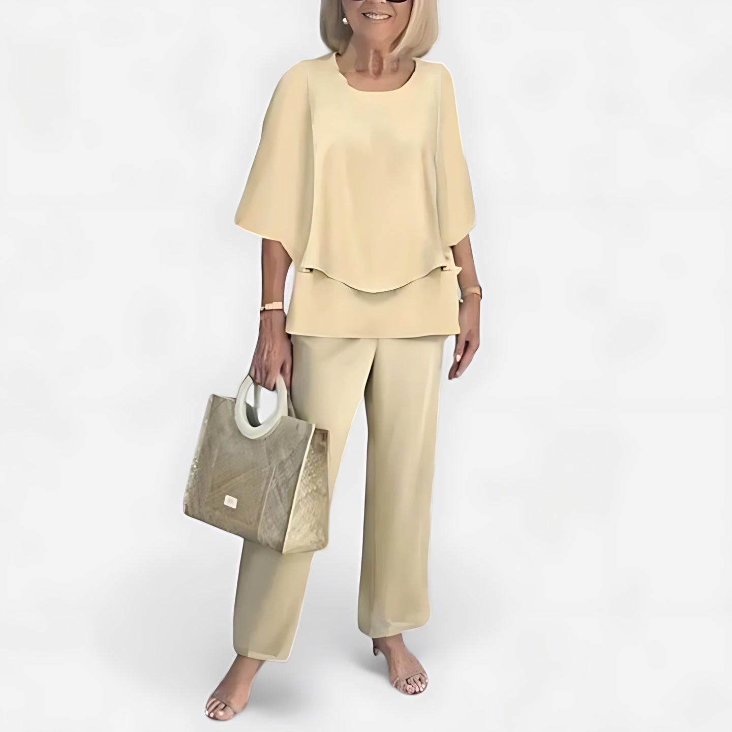 Brooklyn – Short Sleeve Top and Floral Print Wide Leg Pants Set