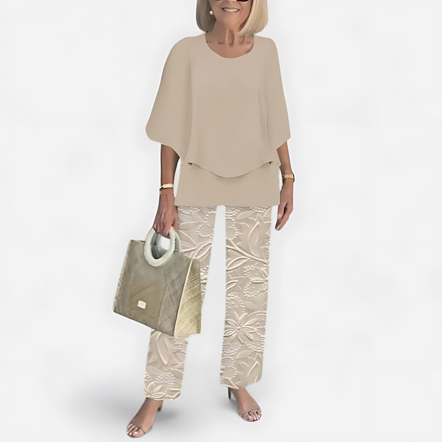 Brooklyn – Short Sleeve Top and Floral Print Wide Leg Pants Set