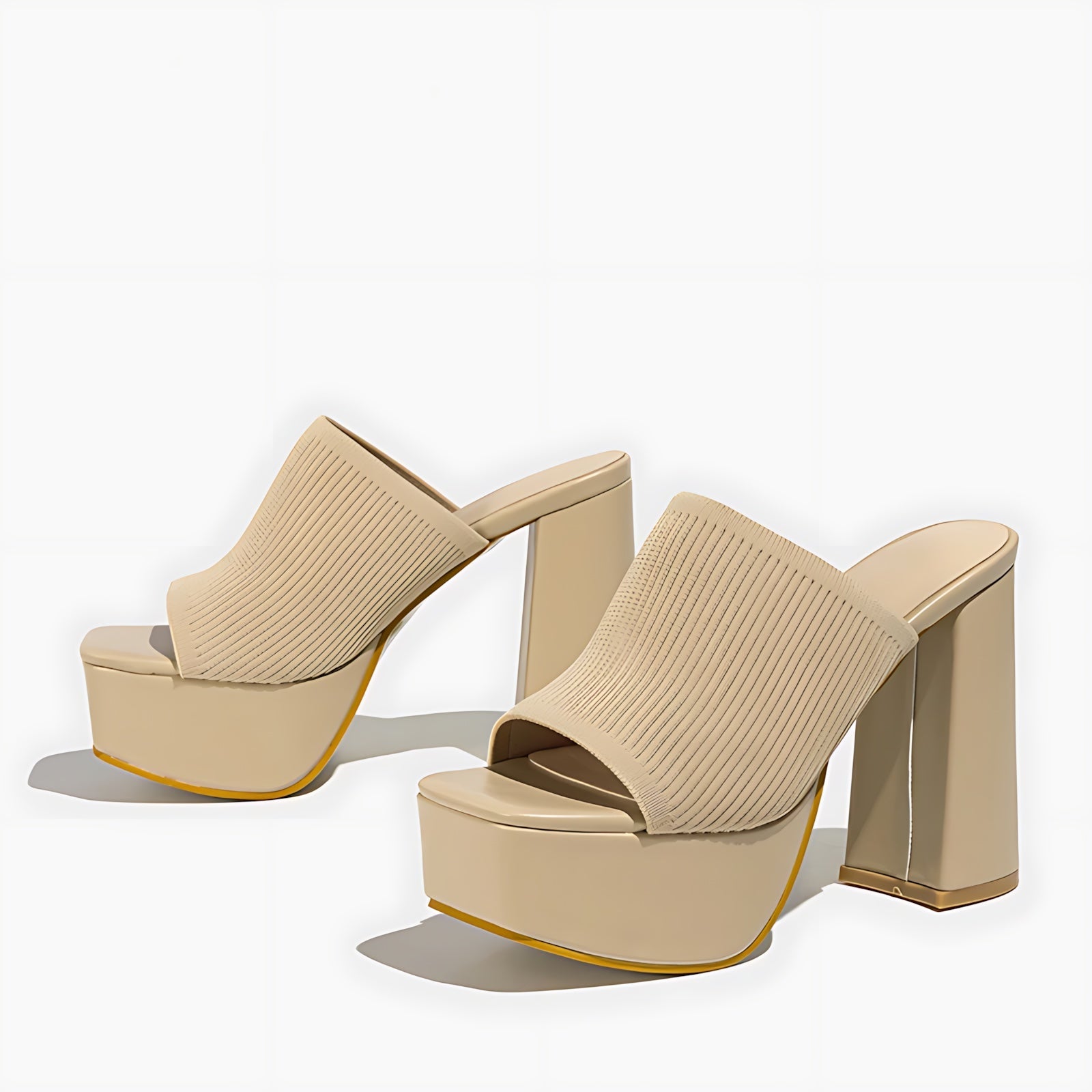 Camila – Square Toe Platform Heeled Mules