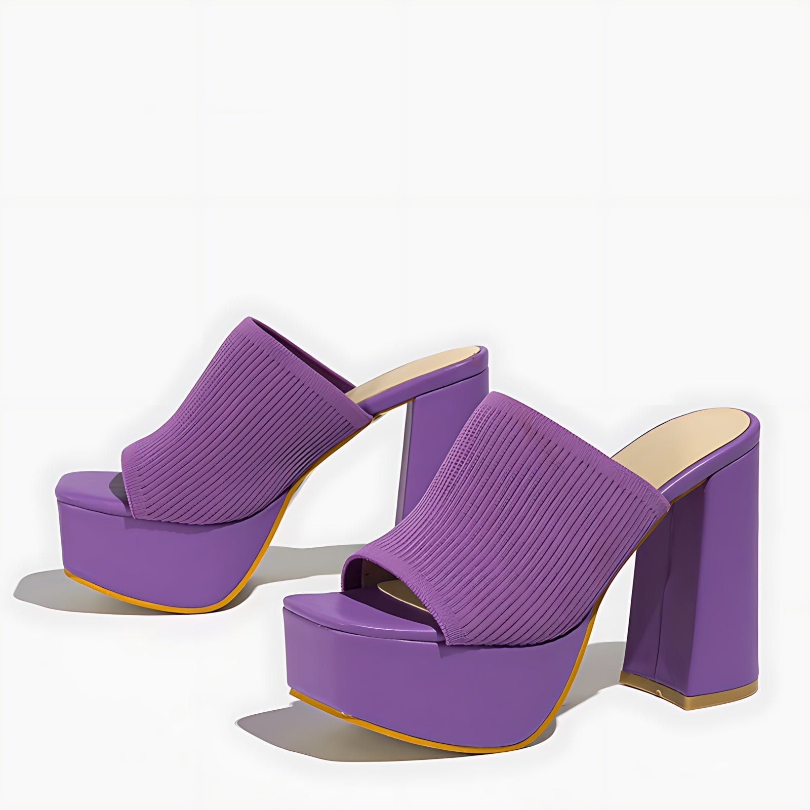 Camila – Square Toe Platform Heeled Mules