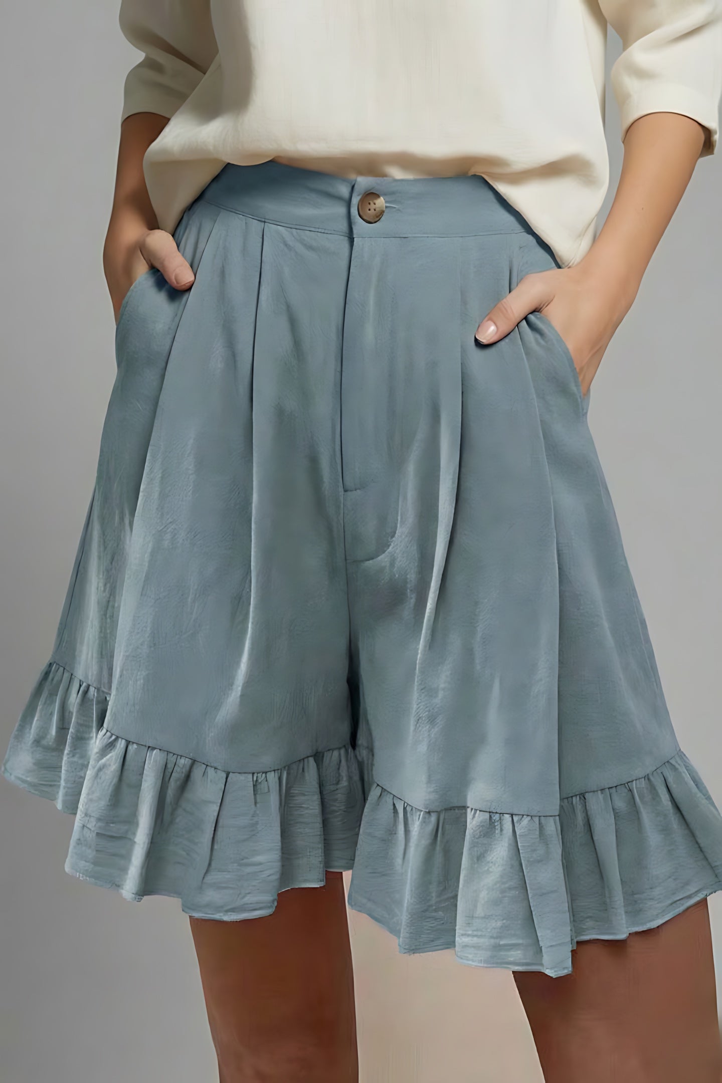 Camille – High Waist Ruffle Hem Shorts