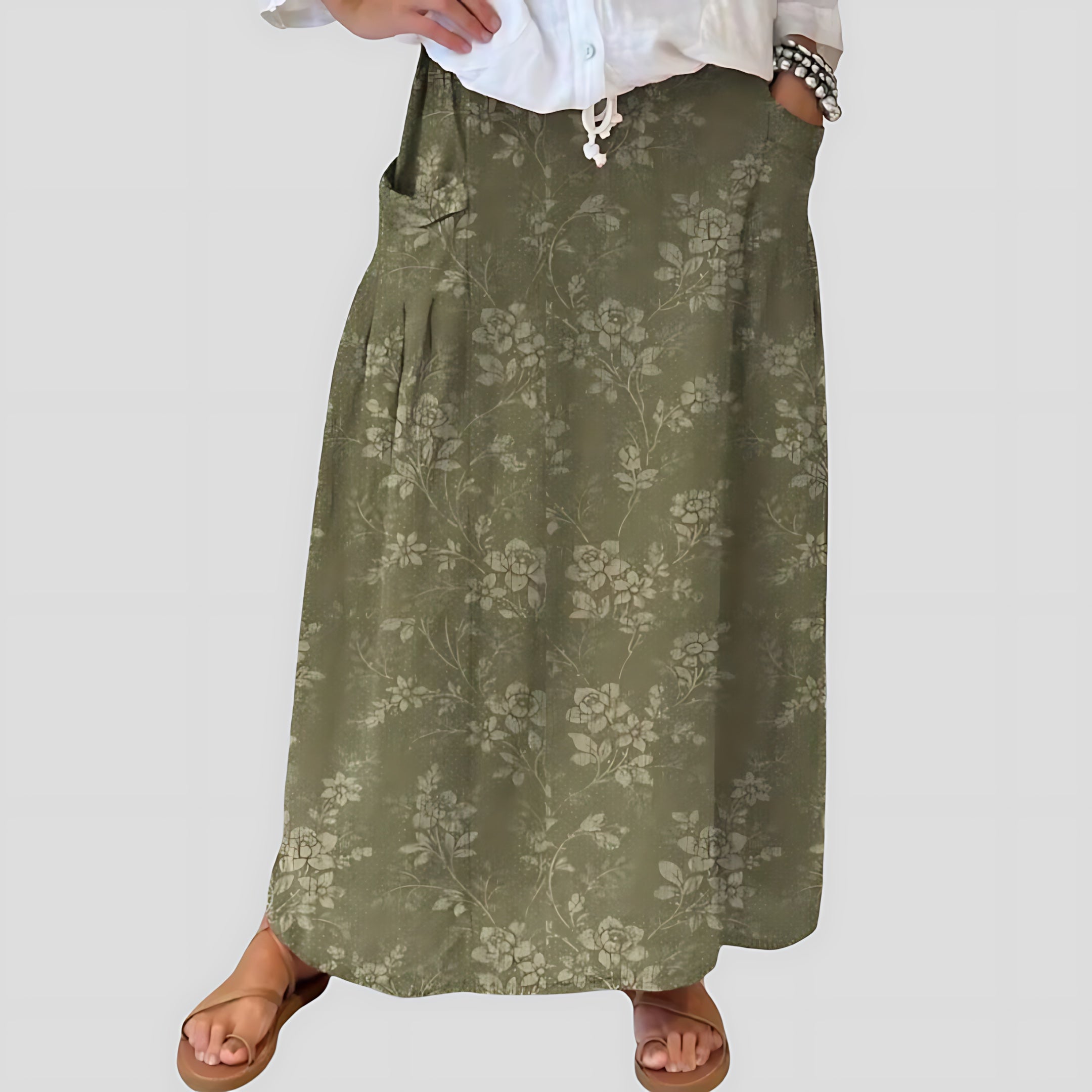 Cara – Ditsy Floral A Line Midi Skirt