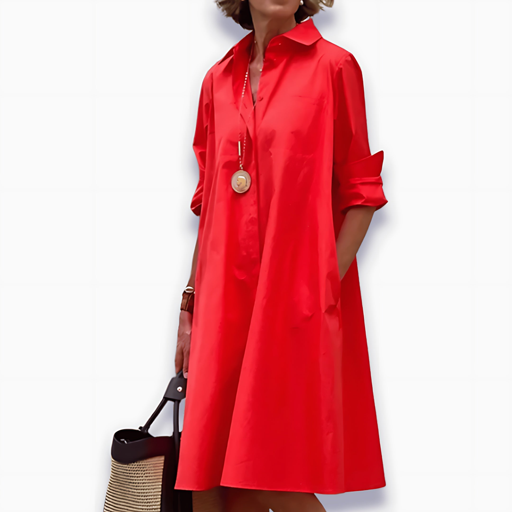 Catalina – Collared A Line Midi Shirt Dress