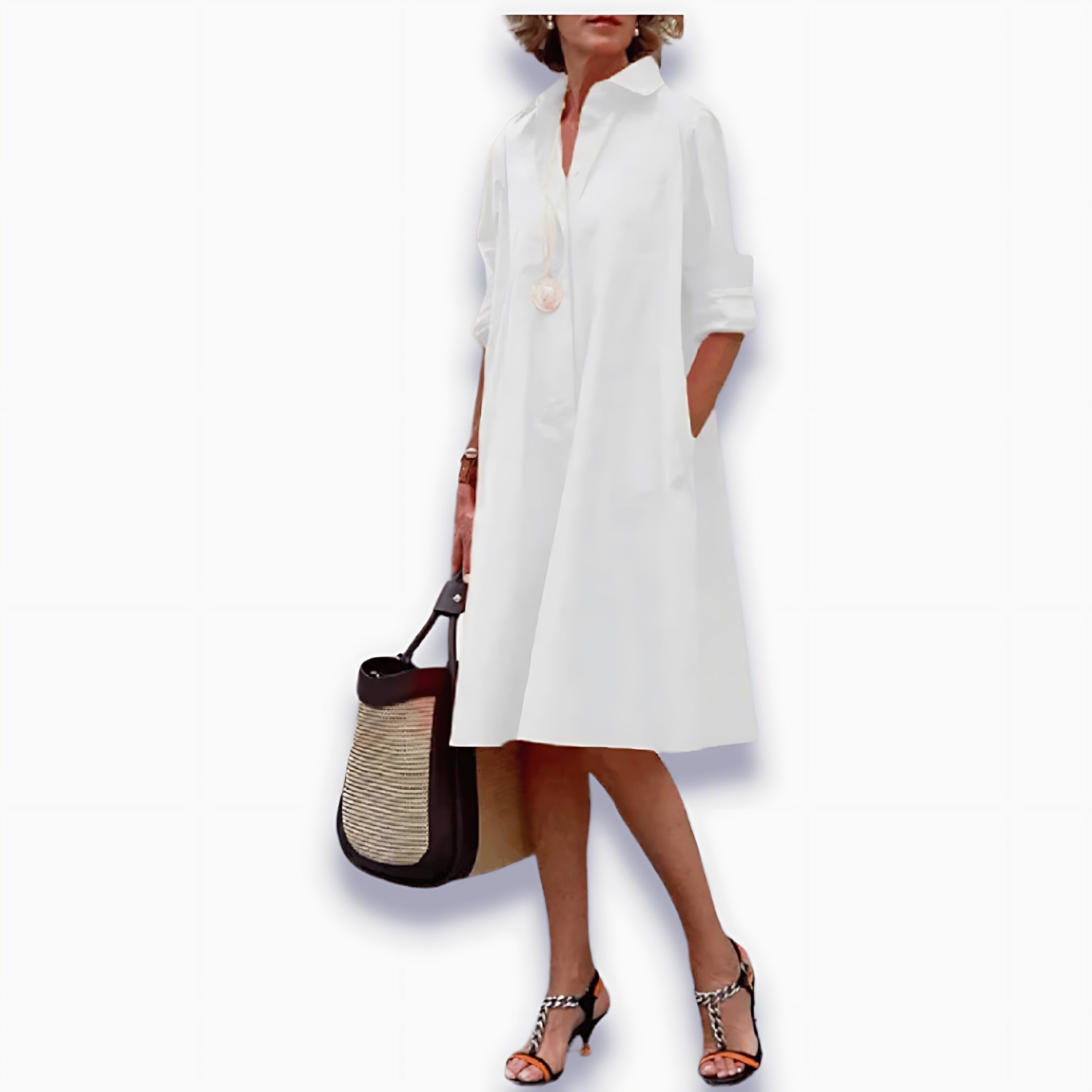 Catalina – Collared A Line Midi Shirt Dress