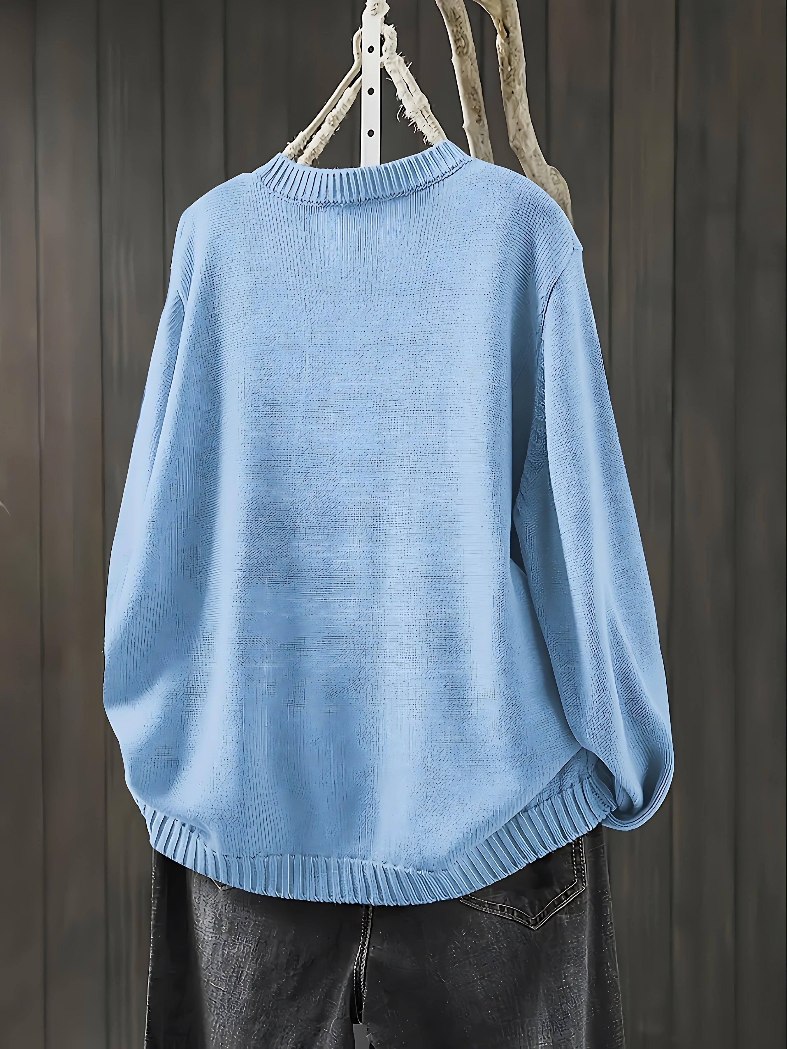 Catalina – Contrast Button Crew Neck Knit Cardigan