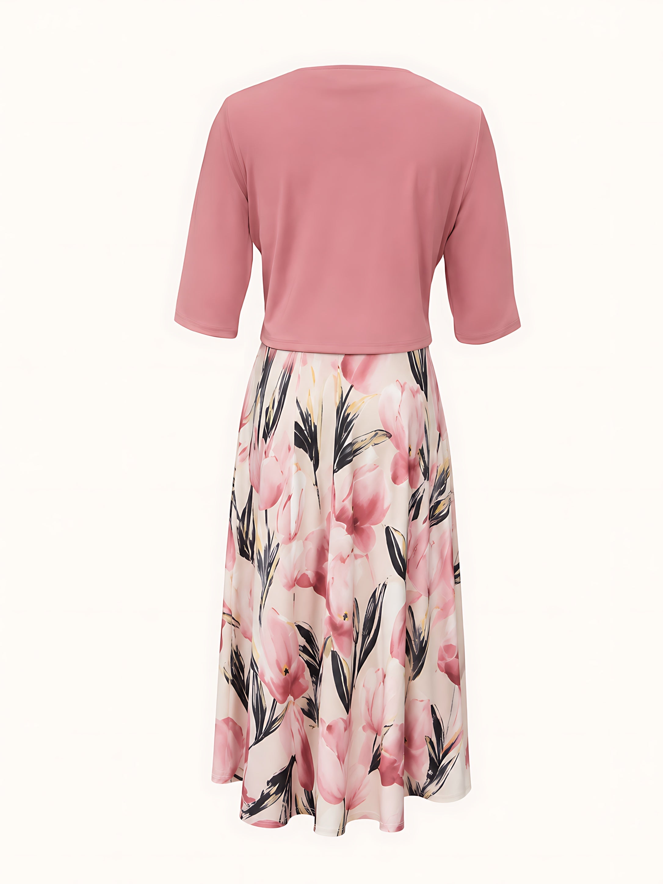 Catalina – Floral Midi Dress and Cropped Jacket Set