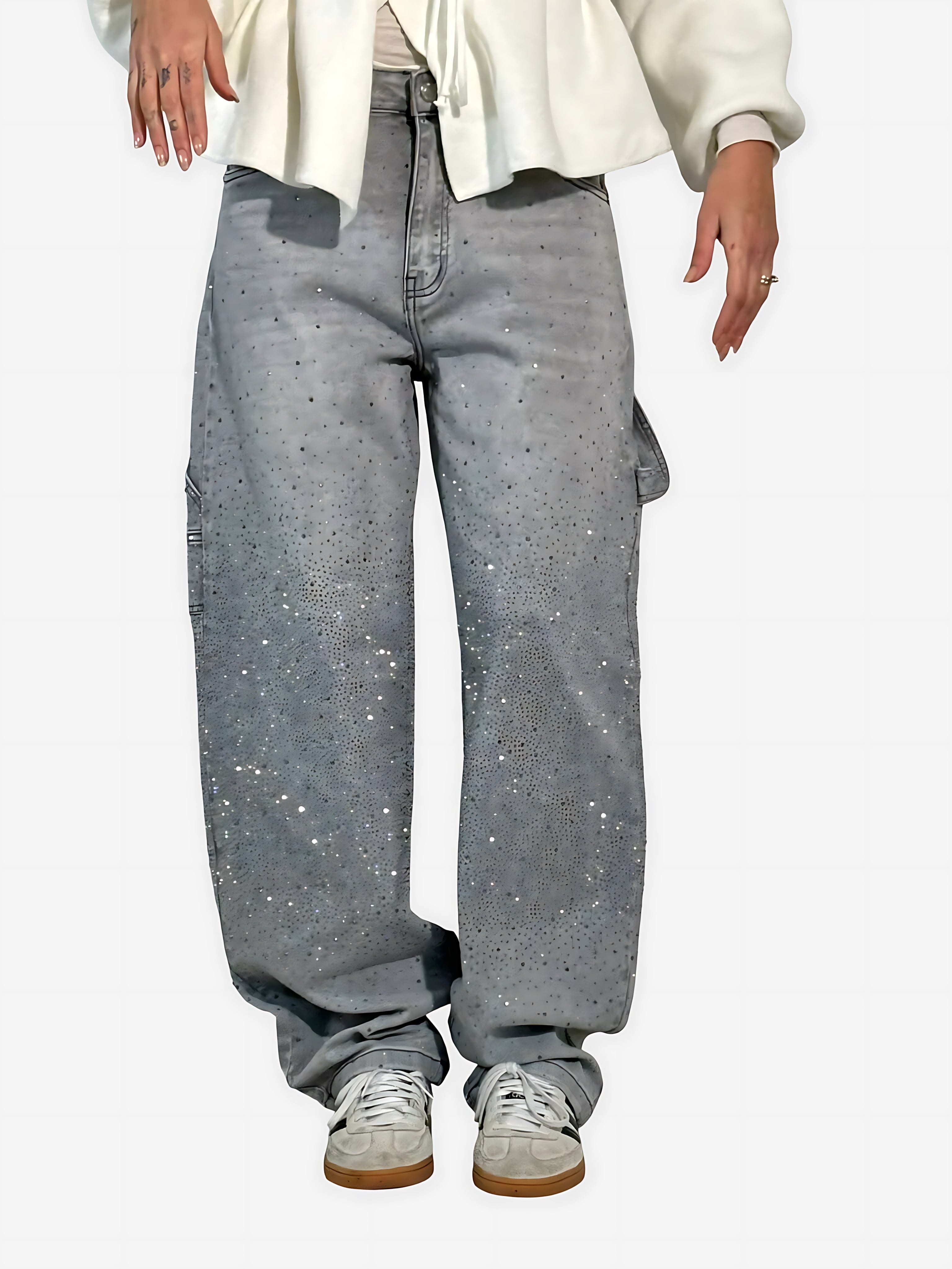 Catalina – Rhinestone Baggy Wide Leg Jeans