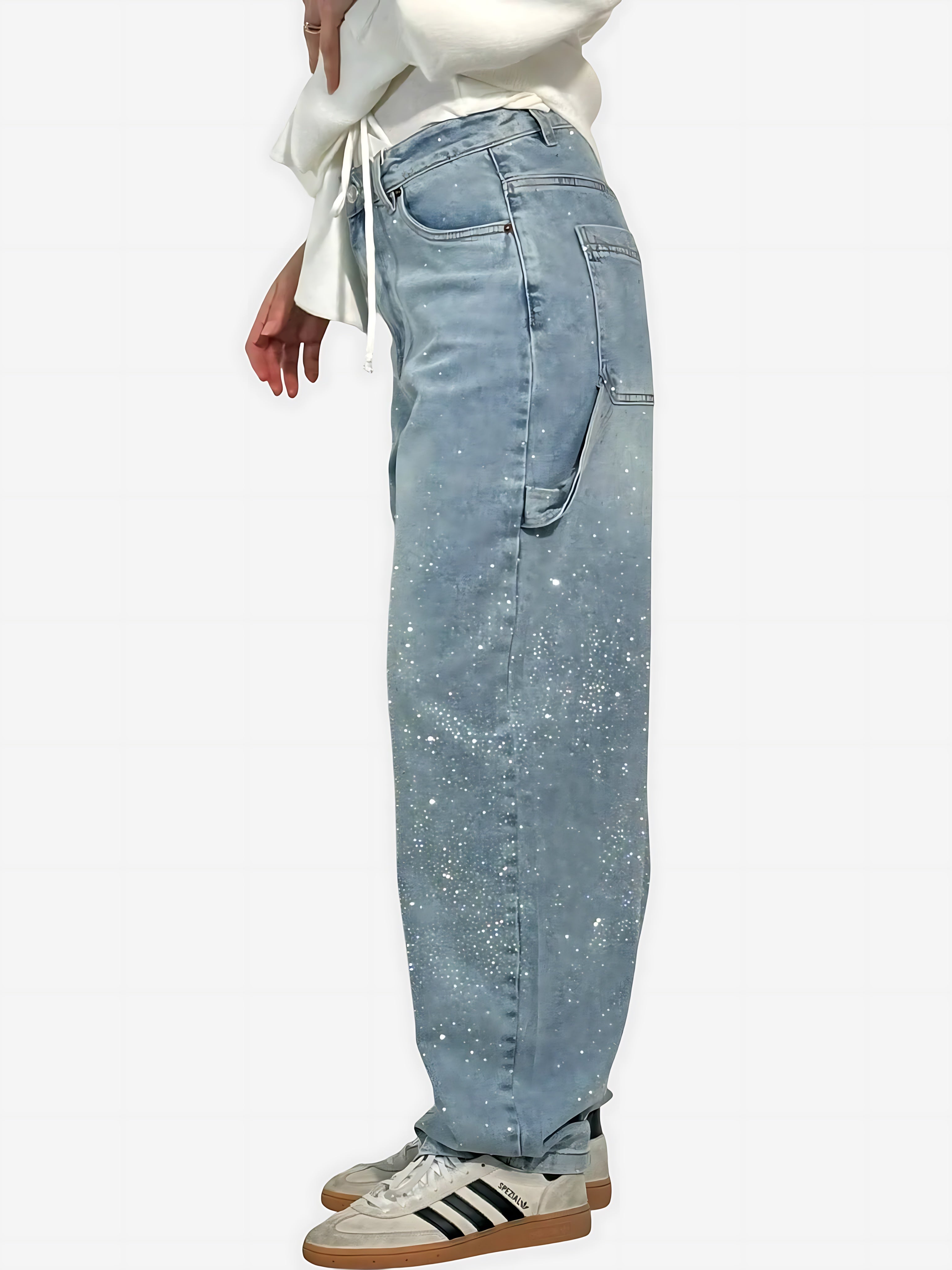 Catalina – Rhinestone Baggy Wide Leg Jeans