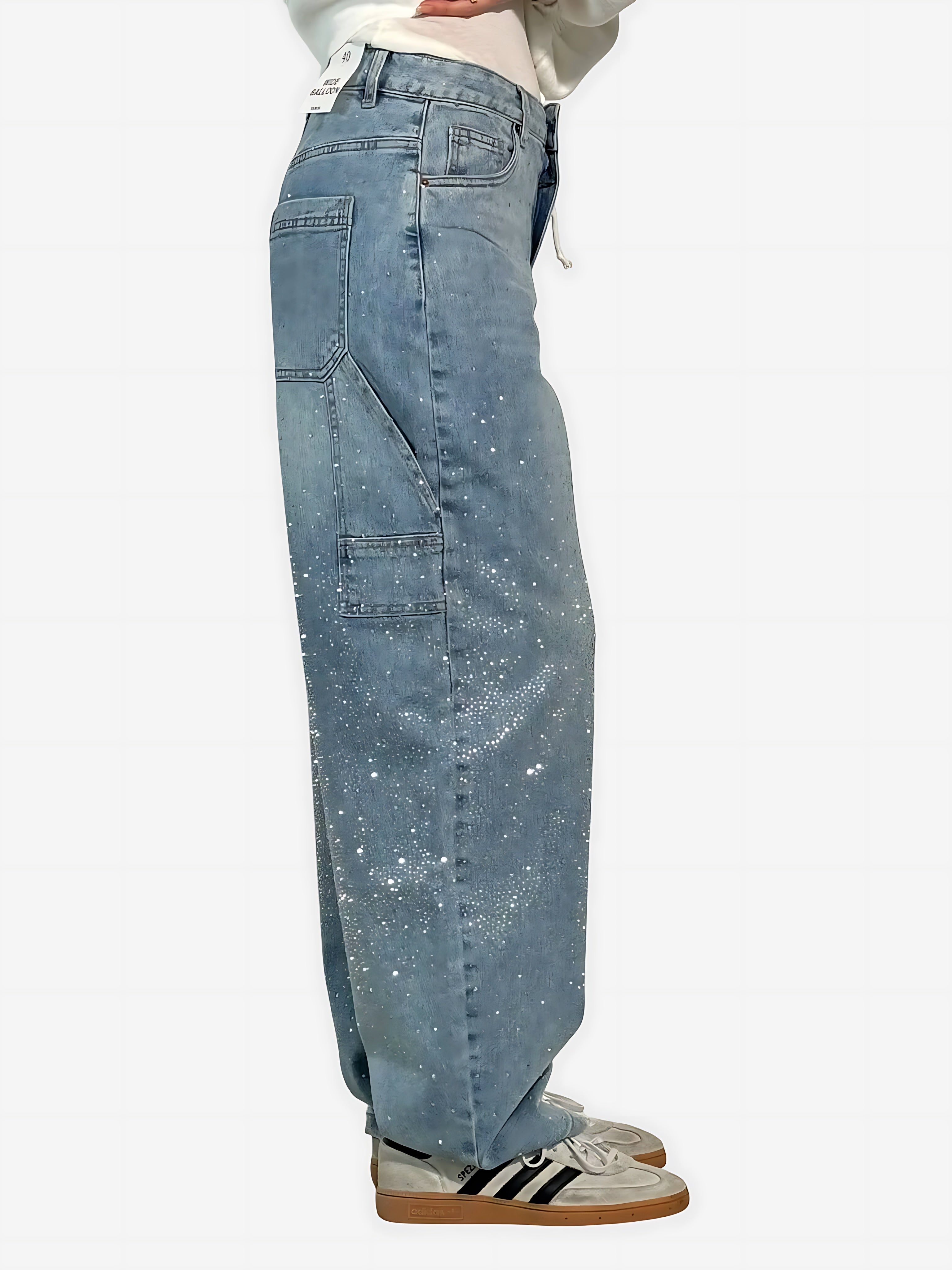Catalina – Rhinestone Baggy Wide Leg Jeans