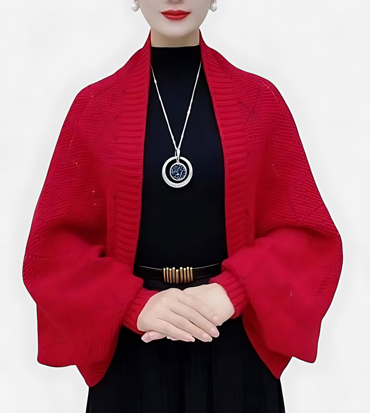 Catherine – Batwing Sleeve Open Front Knit Cardigan