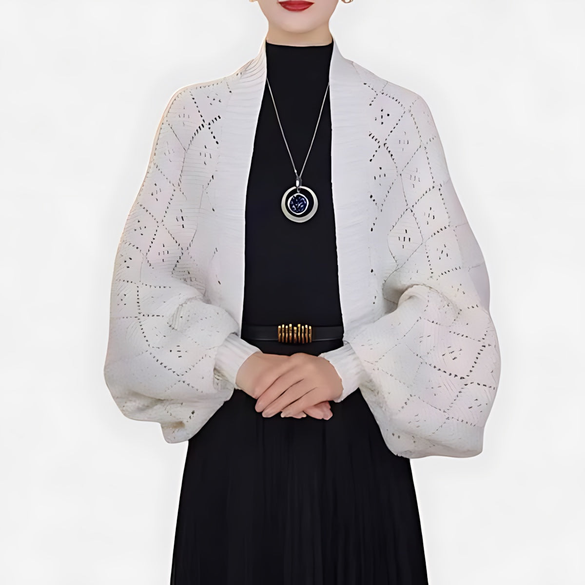 Catherine – Batwing Sleeve Open Front Knit Cardigan