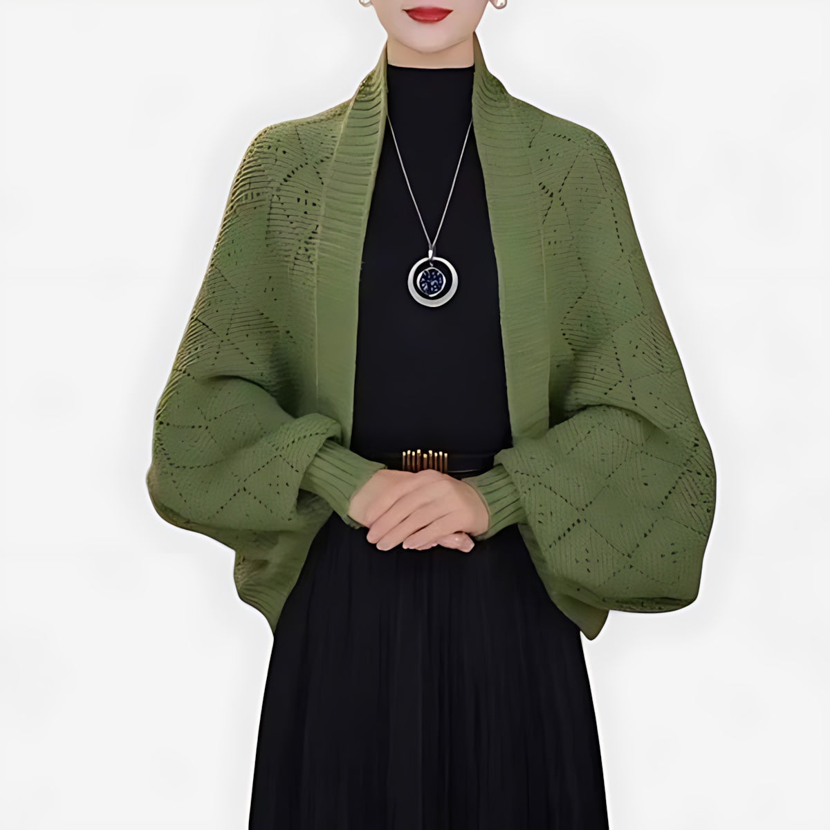 Catherine – Batwing Sleeve Open Front Knit Cardigan