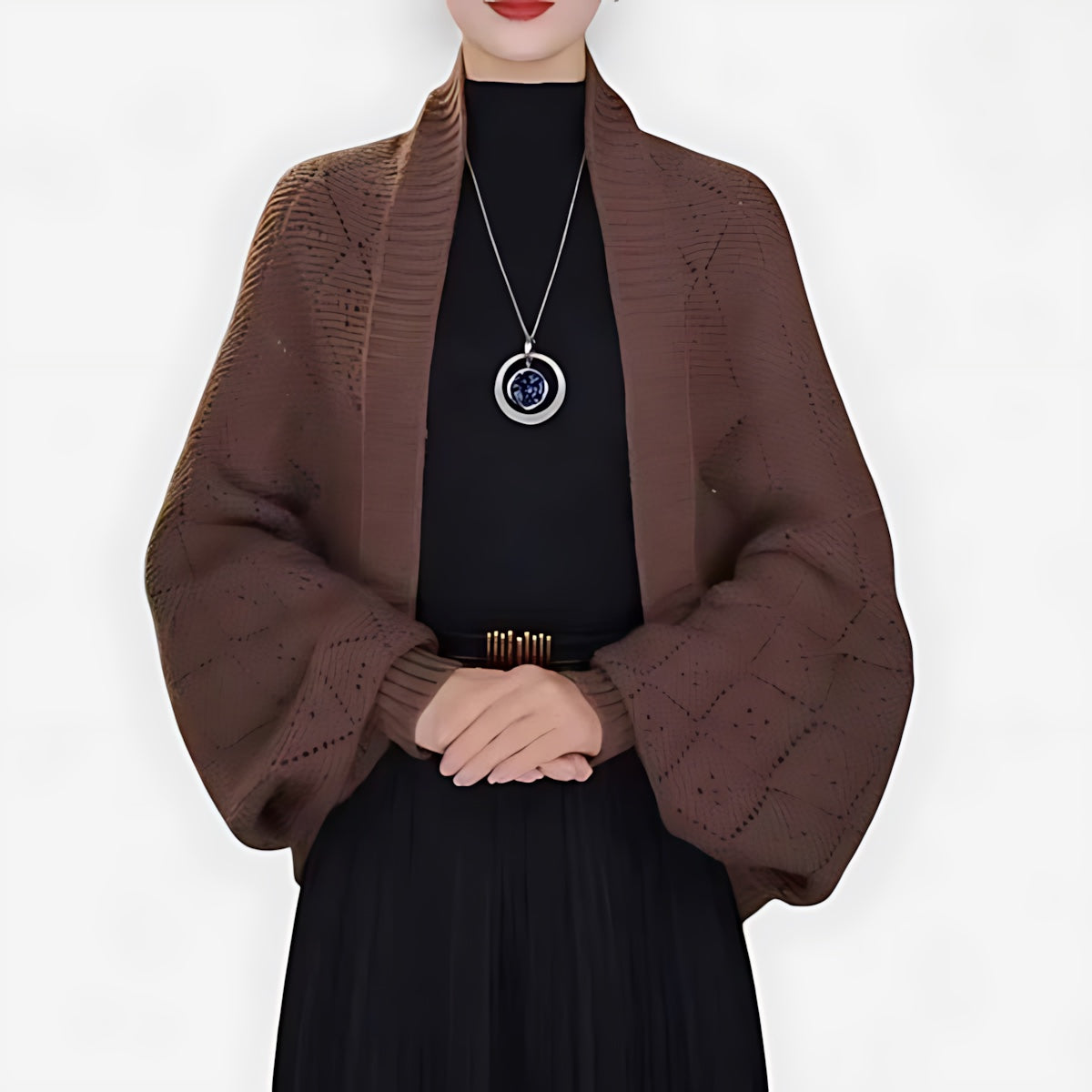 Catherine – Batwing Sleeve Open Front Knit Cardigan