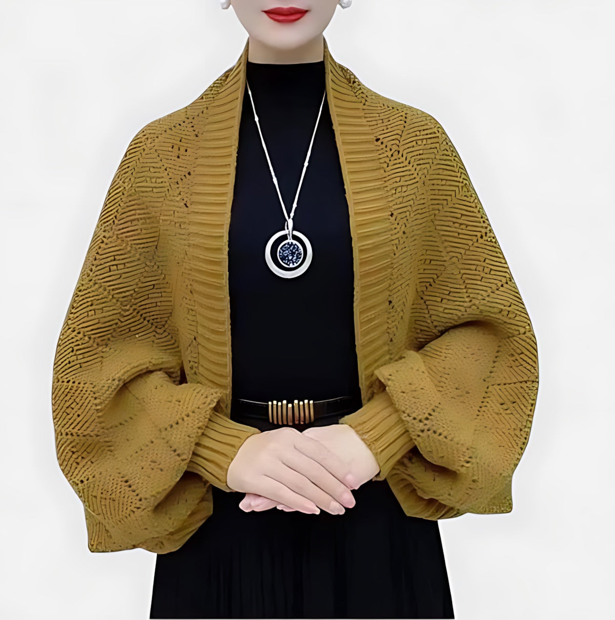 Catherine – Batwing Sleeve Open Front Knit Cardigan