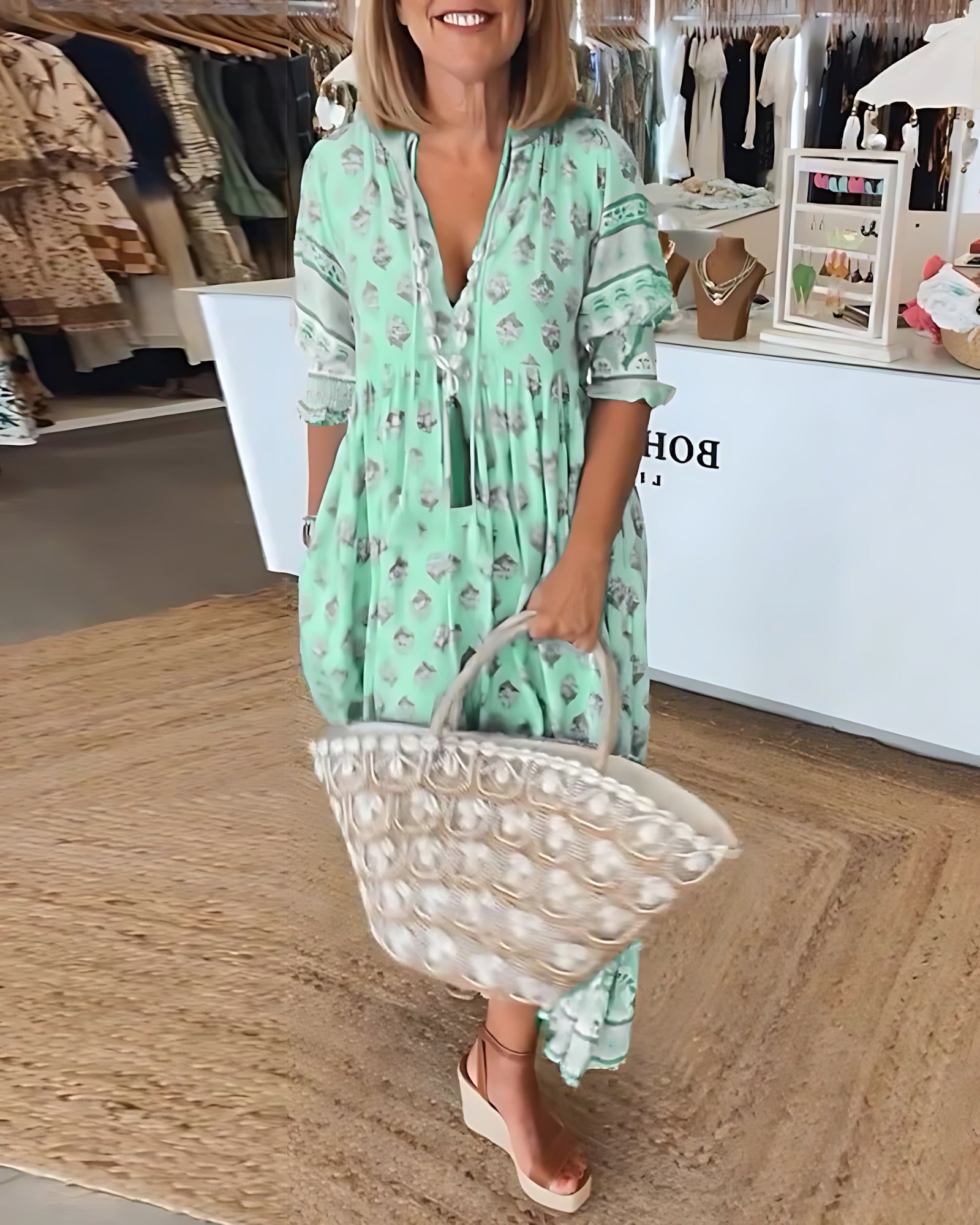 Catherine – Floral Print Tiered Maxi Shirt Dress