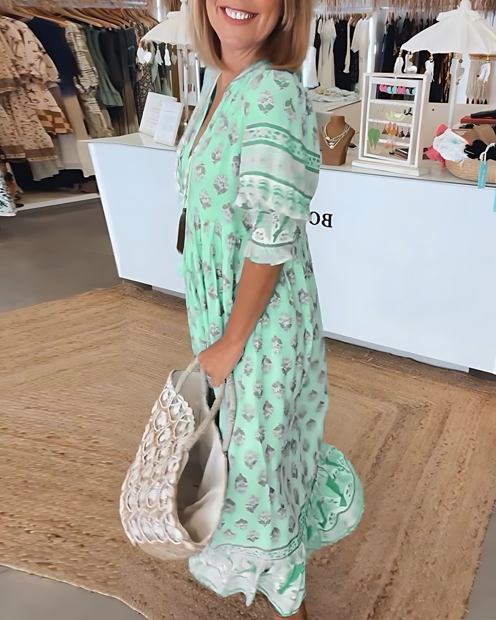 Catherine – Floral Print Tiered Maxi Shirt Dress