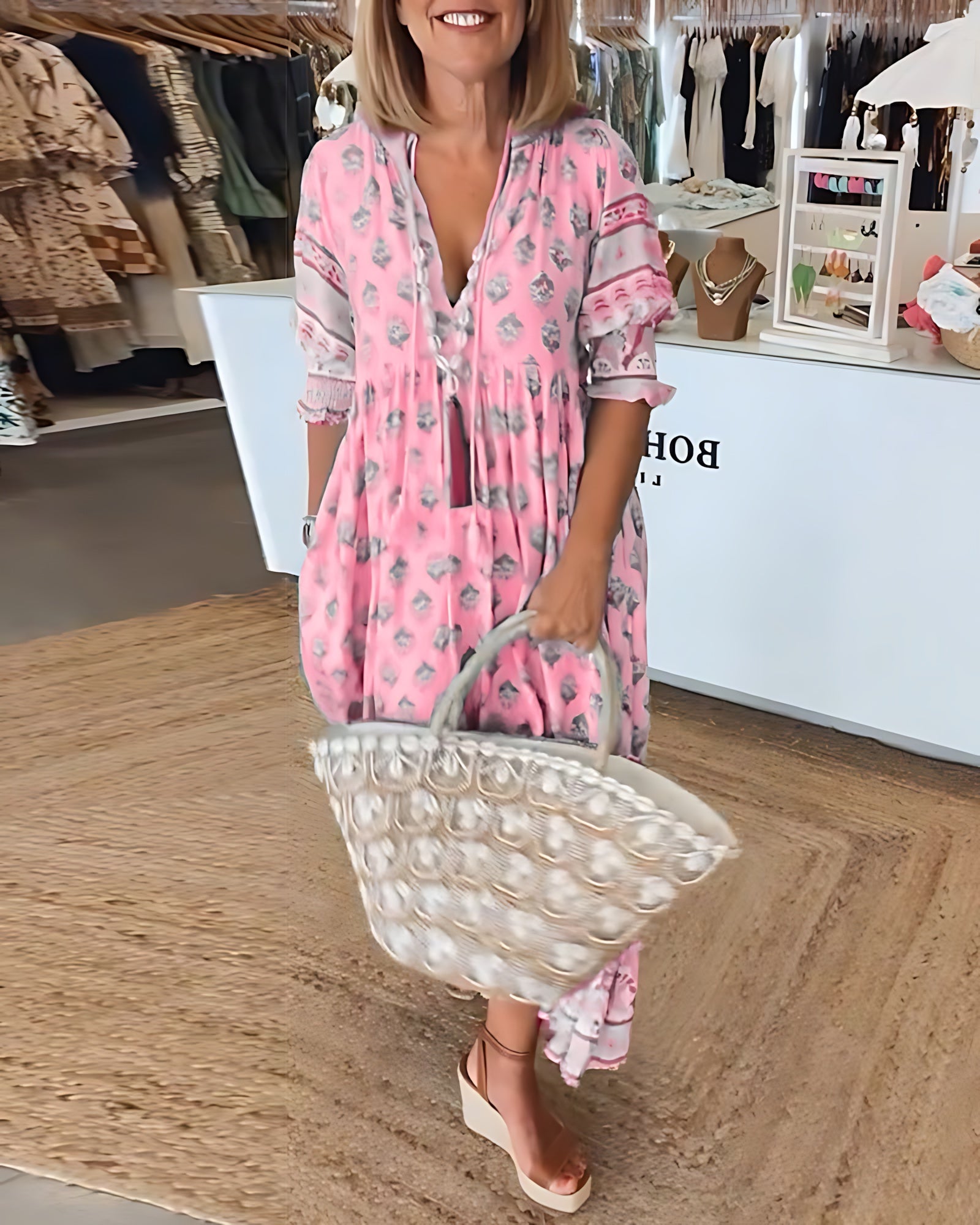Catherine – Floral Print Tiered Maxi Shirt Dress