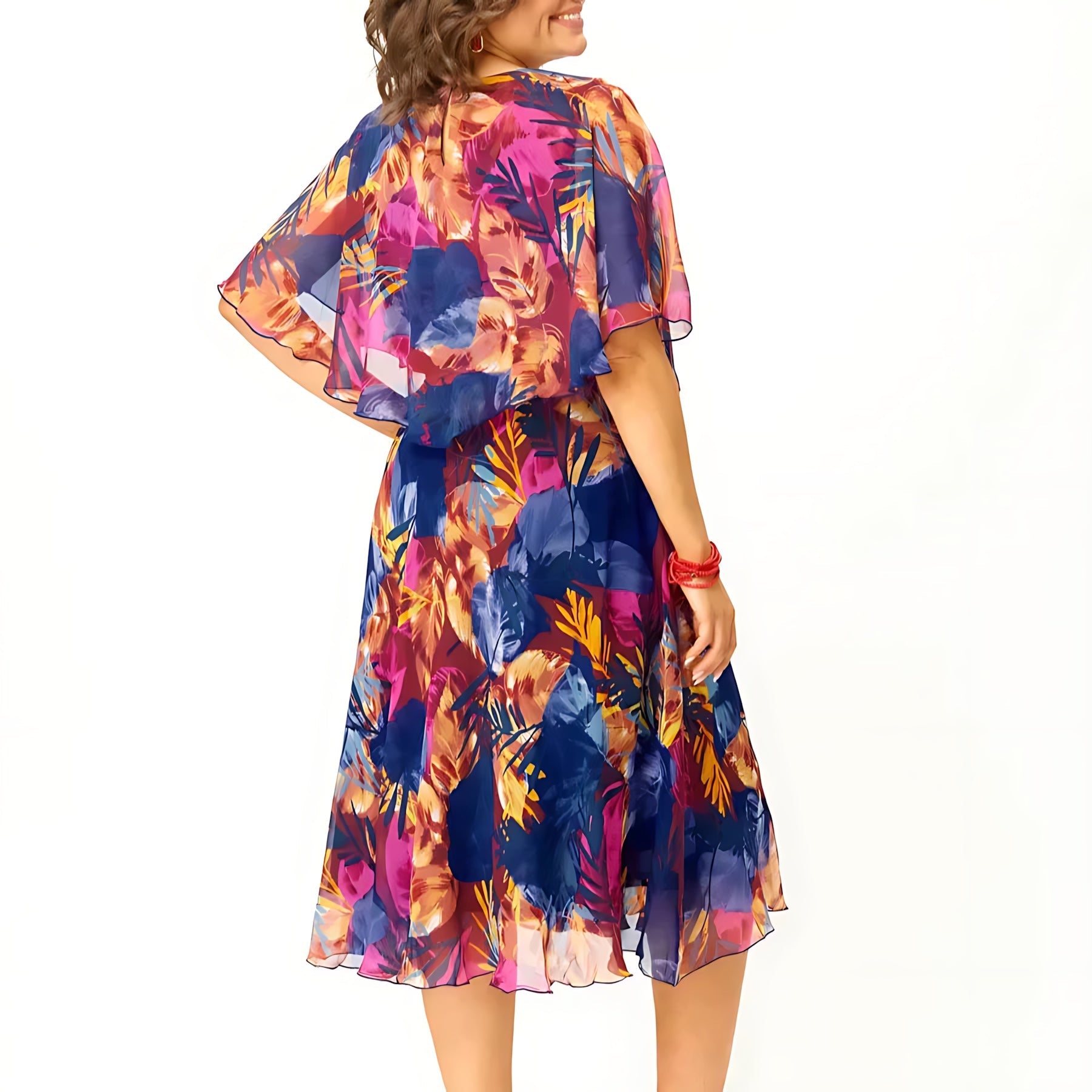 Cecilia – Floral Chiffon Flutter Sleeve Mini Dress