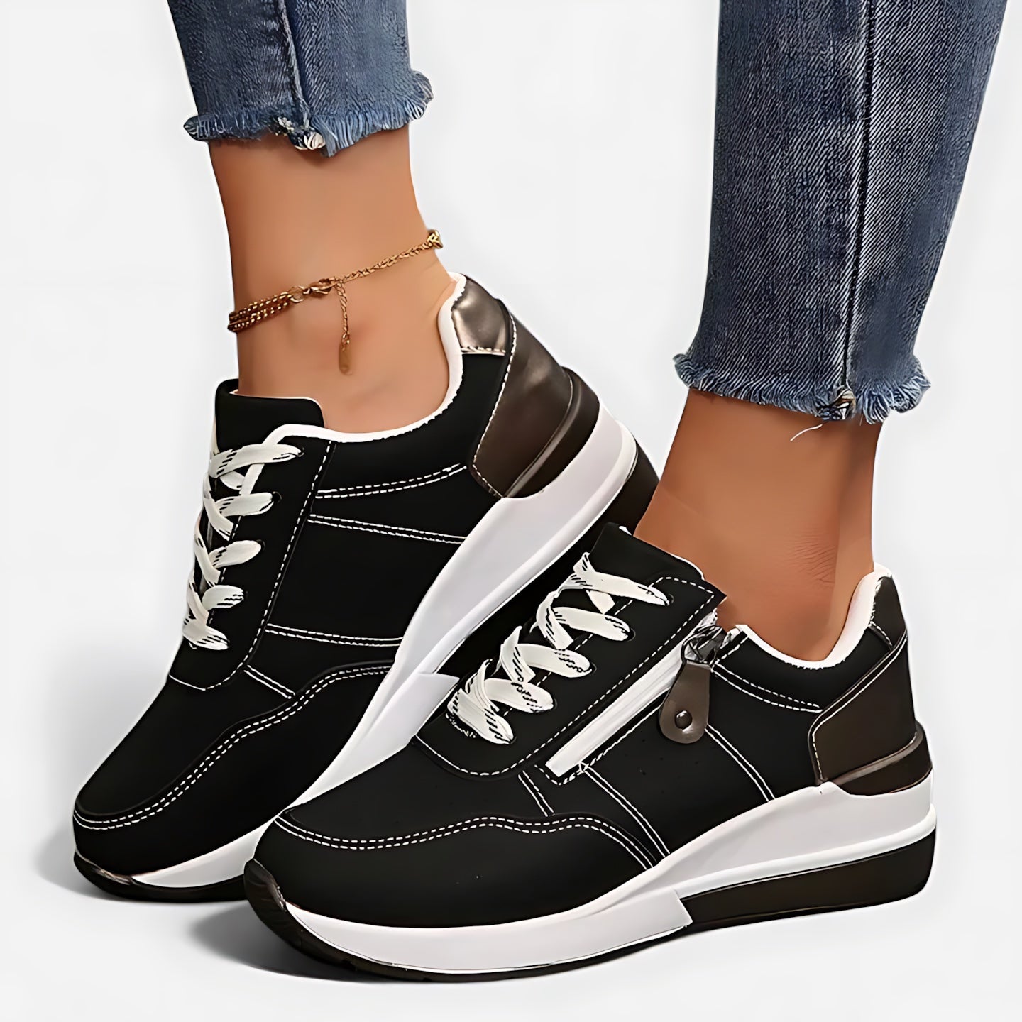 Cecilia – Suede Lace Up Platform Sneakers