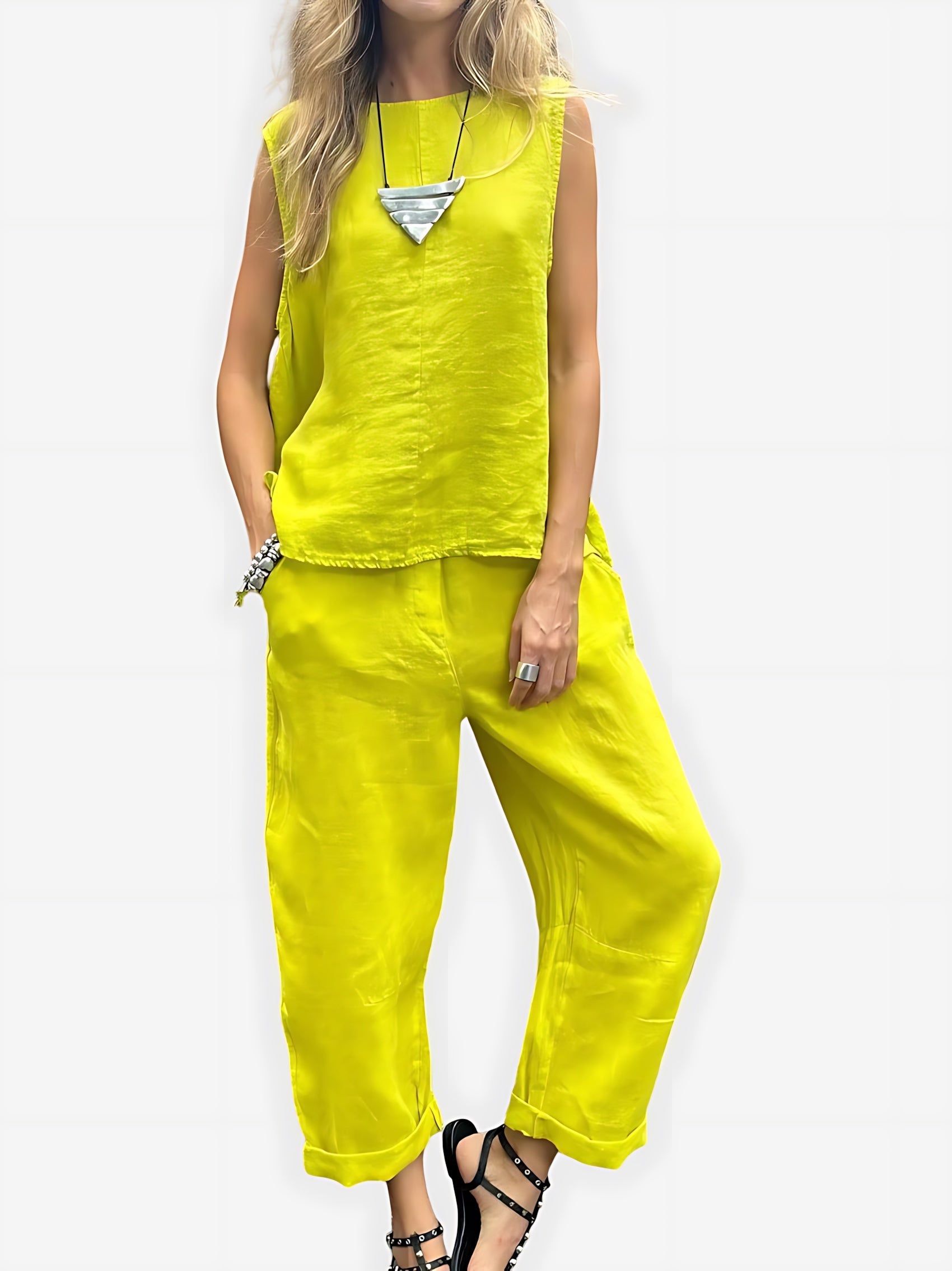 Cecilia – Tank Top and Cropped Wide Leg Pants Summer Set