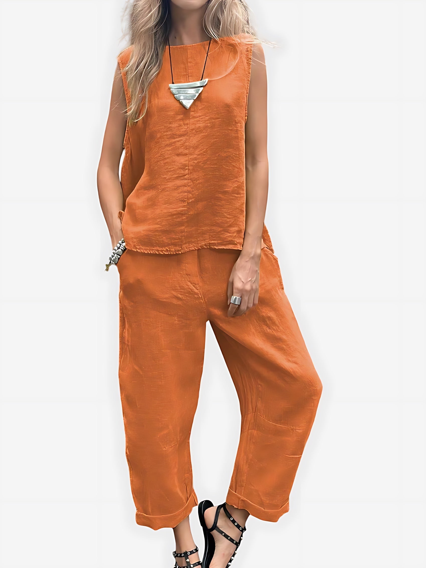 Cecilia – Tank Top and Cropped Wide Leg Pants Summer Set