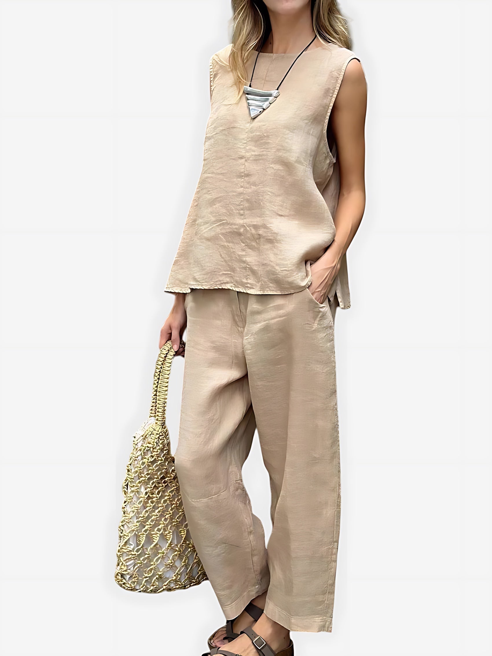 Cecilia – Tank Top and Cropped Wide Leg Pants Summer Set