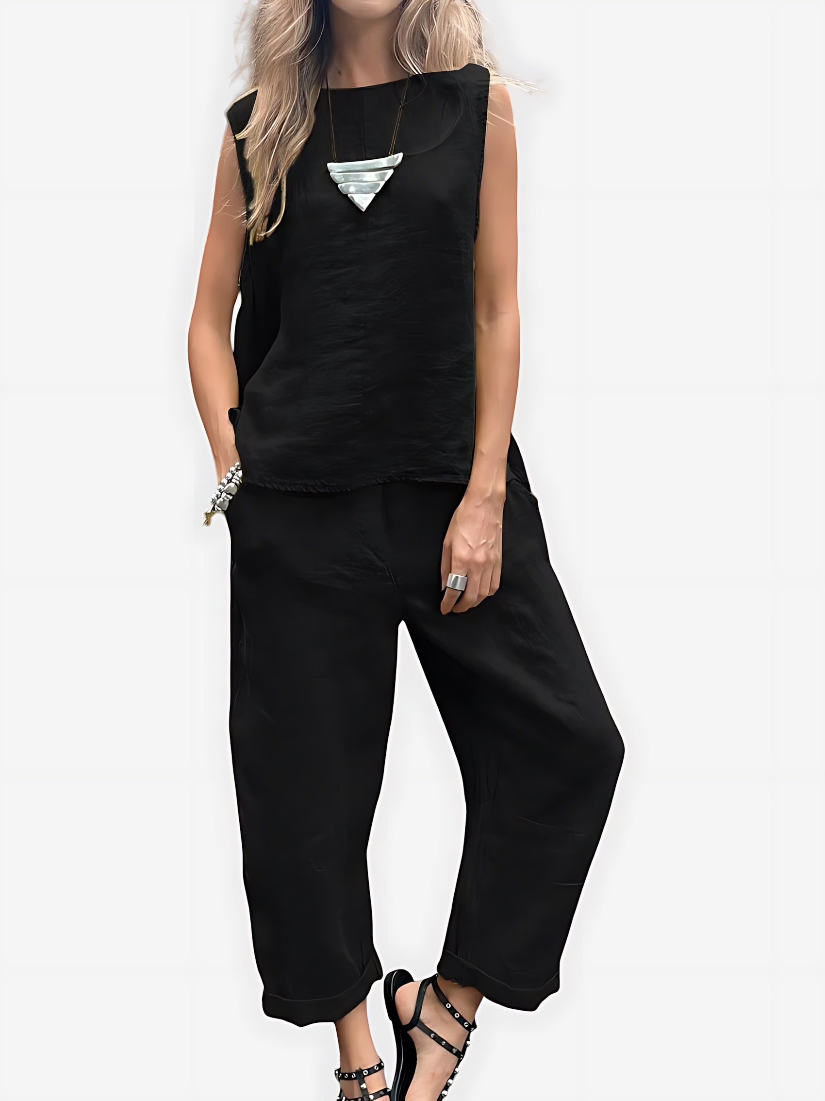Cecilia – Tank Top and Cropped Wide Leg Pants Summer Set