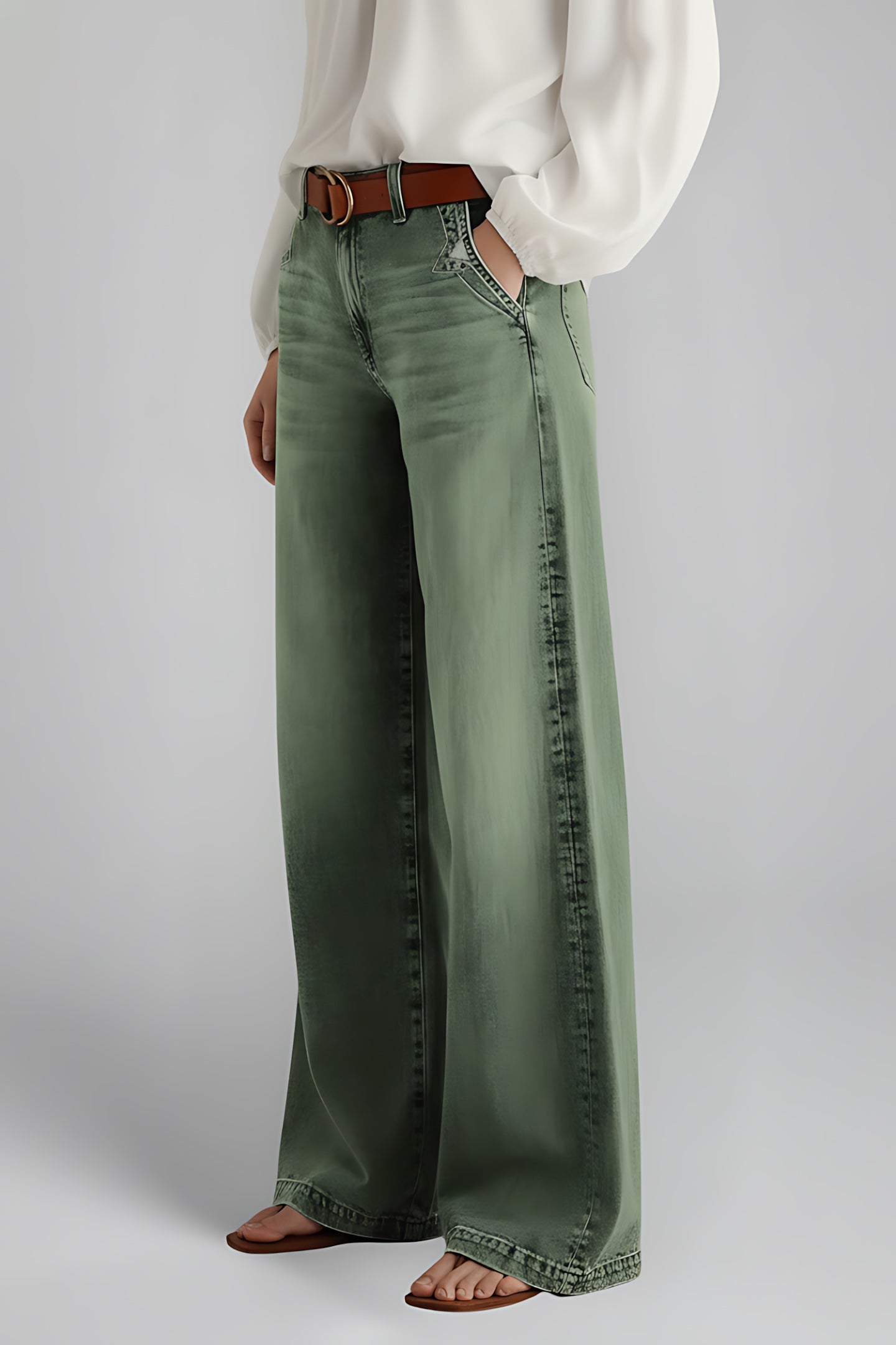 Charlotte – High Waist Cropped Wide Leg Jeans