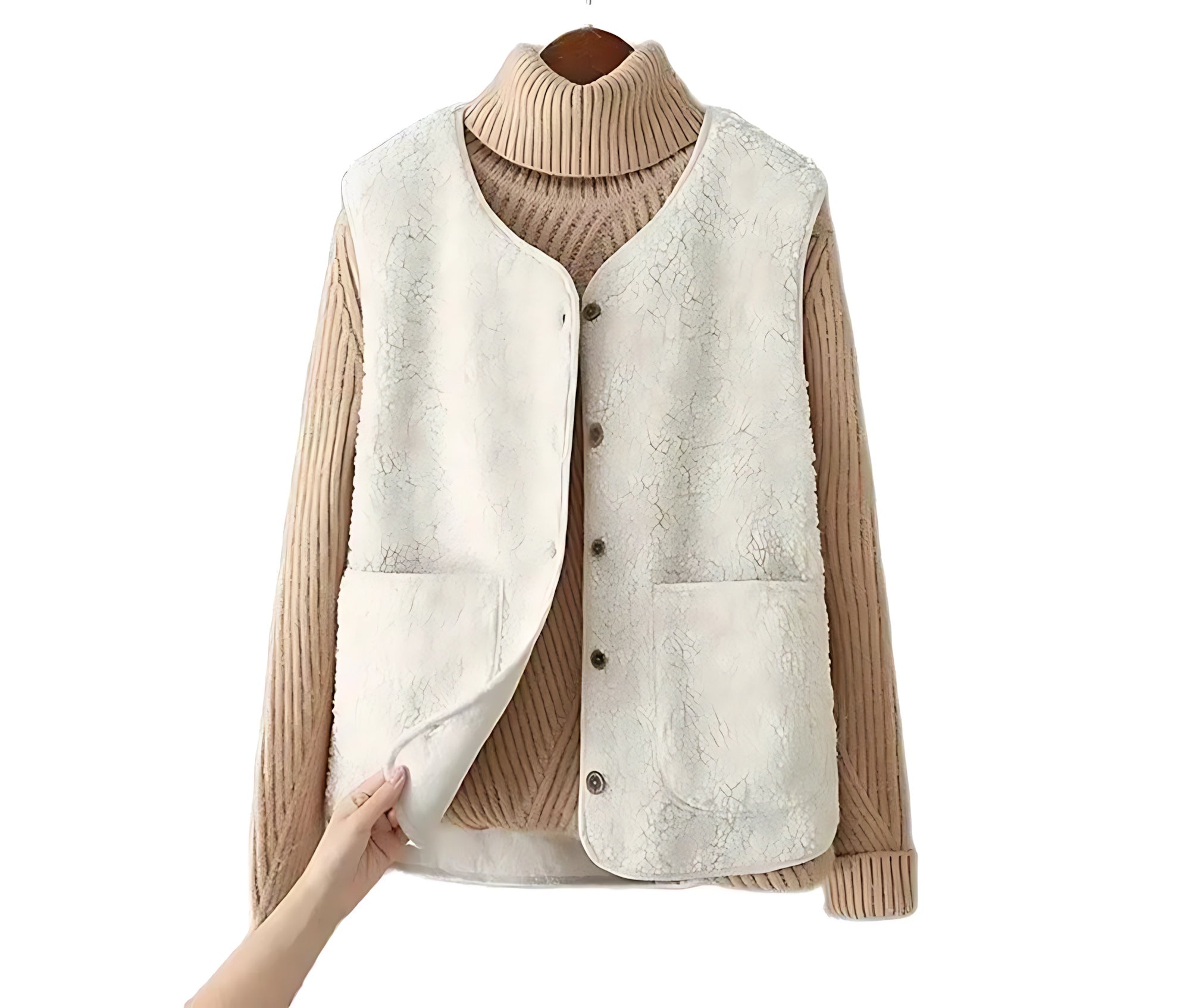 Charlotte – Sherpa Fleece Button Up Vest